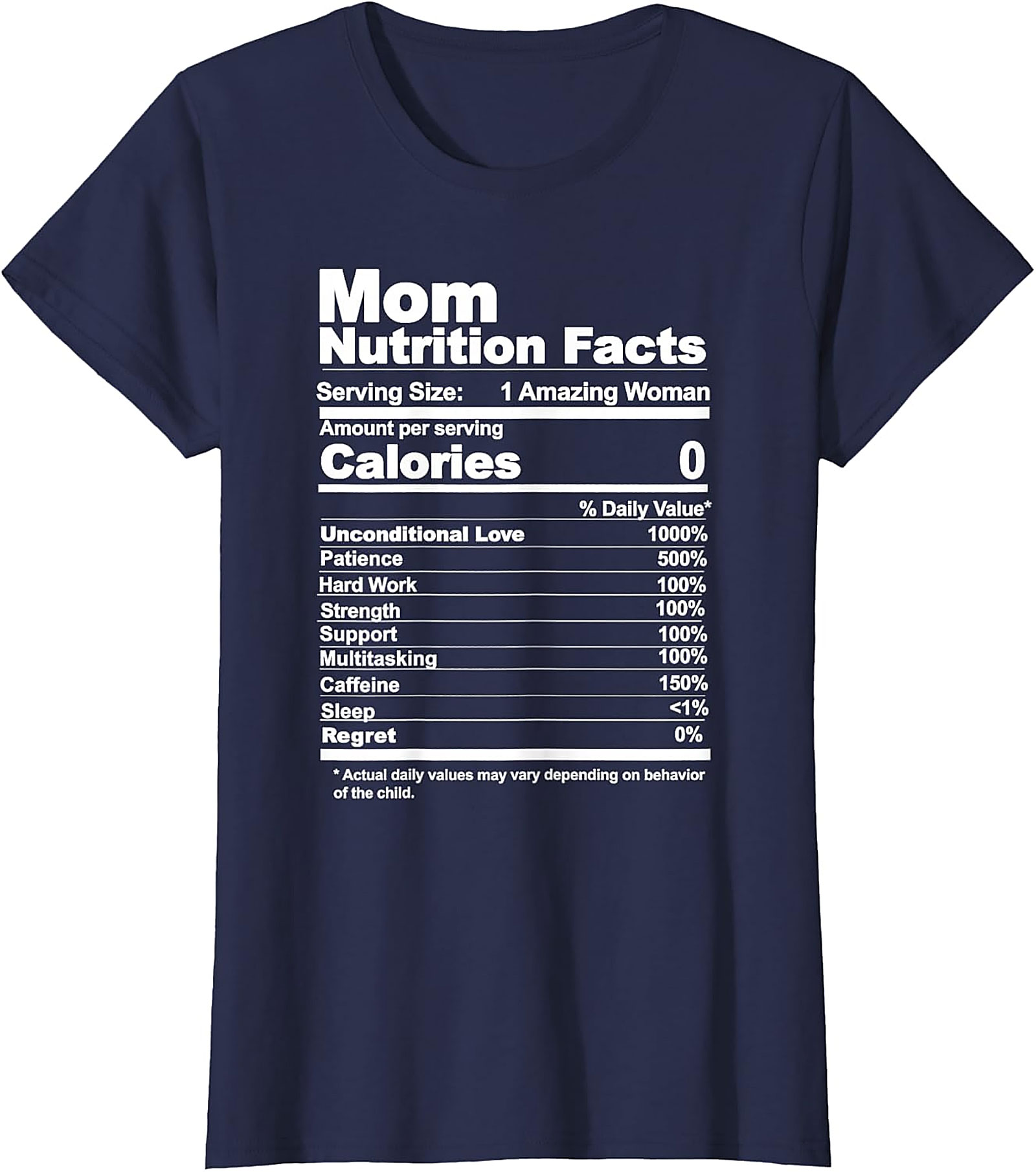 Mom Nutrition Facts T-shirt | Funny Gift Graphic Tee
