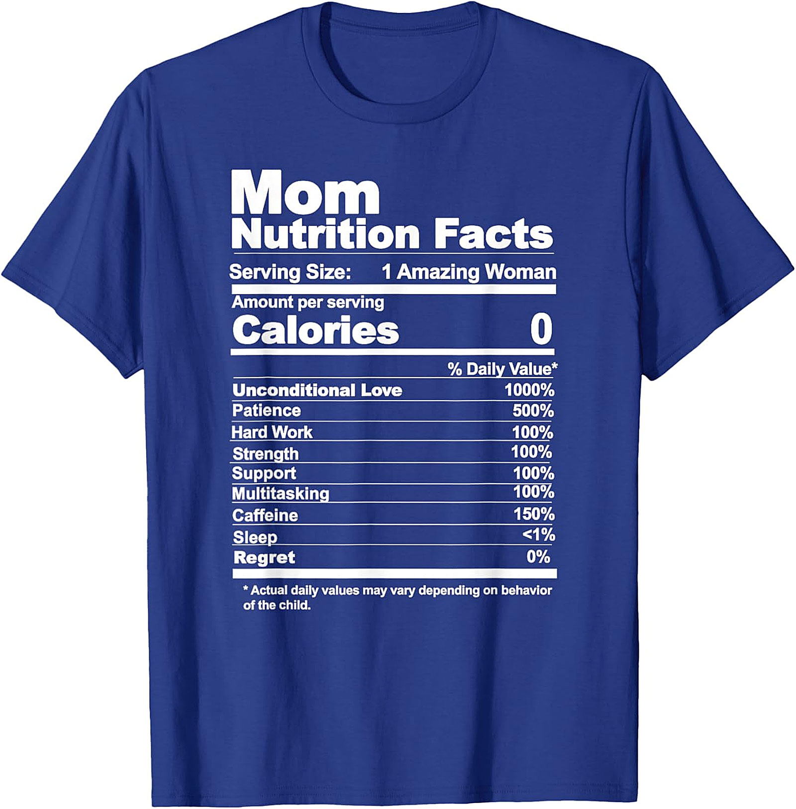 Mom Nutrition Facts T-shirt | Funny Gift Graphic Tee