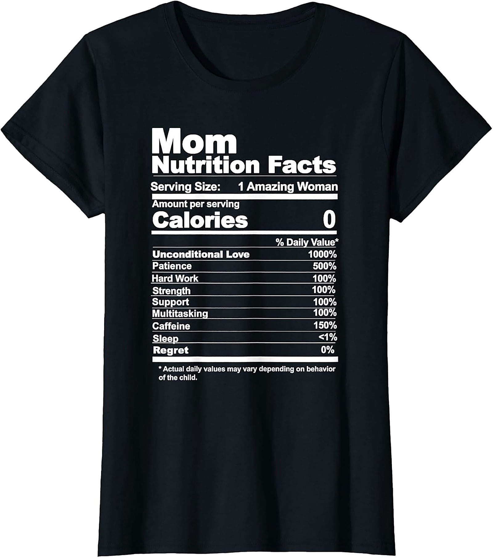 Mom Nutrition Facts T-shirt | Funny Gift Graphic Tee