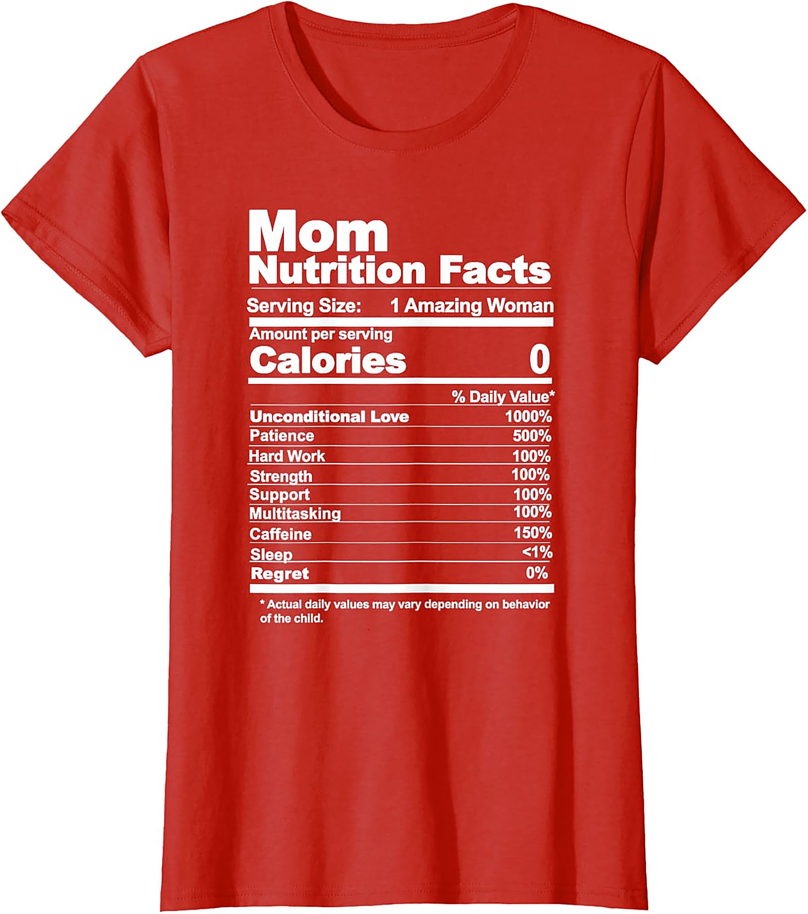 Mom Nutrition Facts T-shirt | Funny Gift Graphic Tee