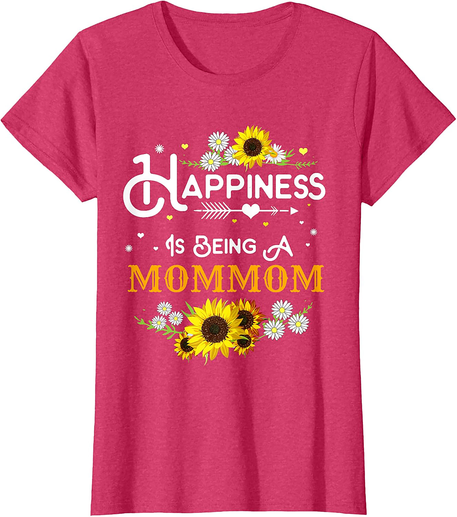 Happiness Is Being A Mommom Sunflower T-shirt Floral Tee