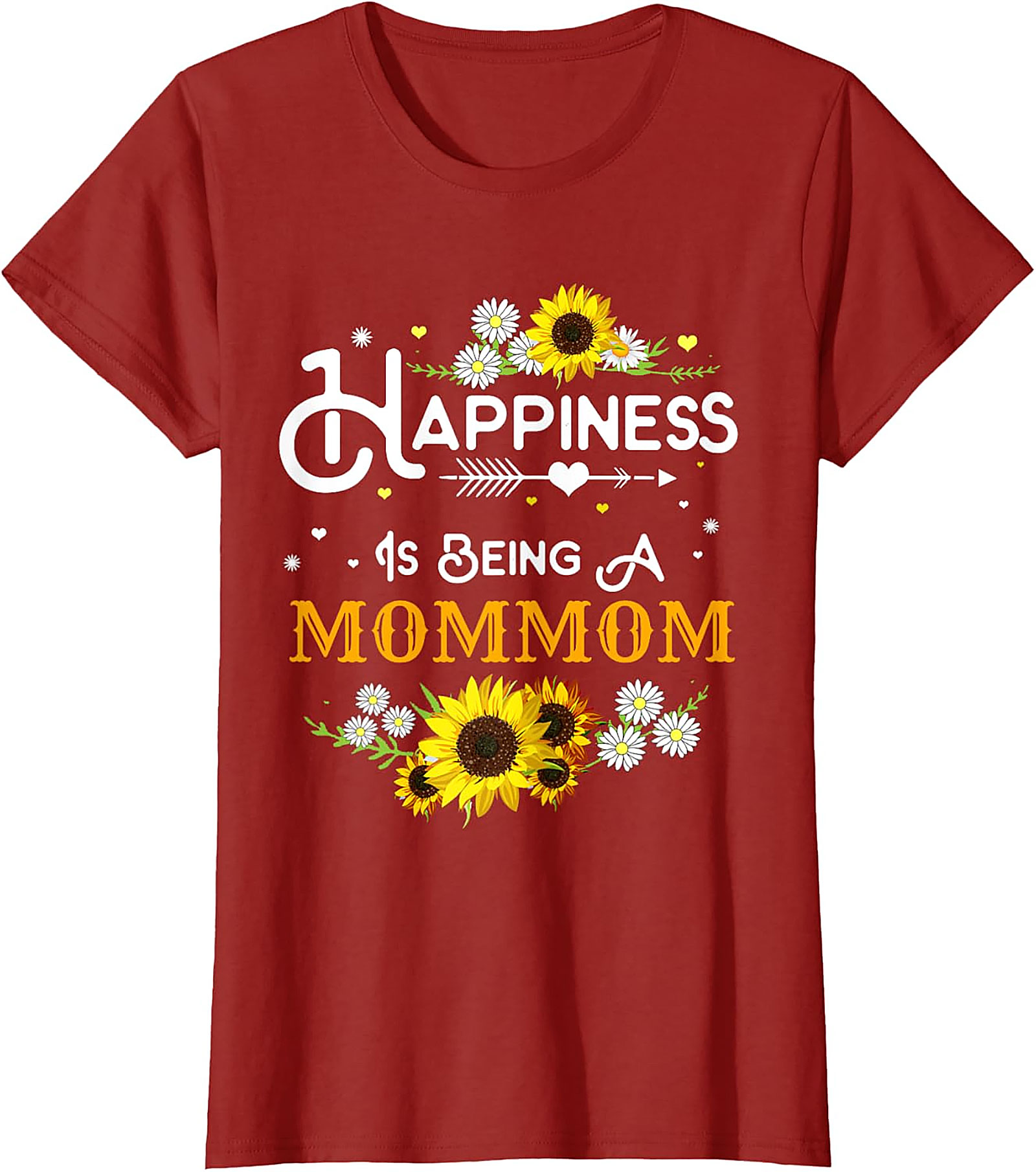  Happiness Is Being A Mommom Sunflower T-shirt Floral Tee