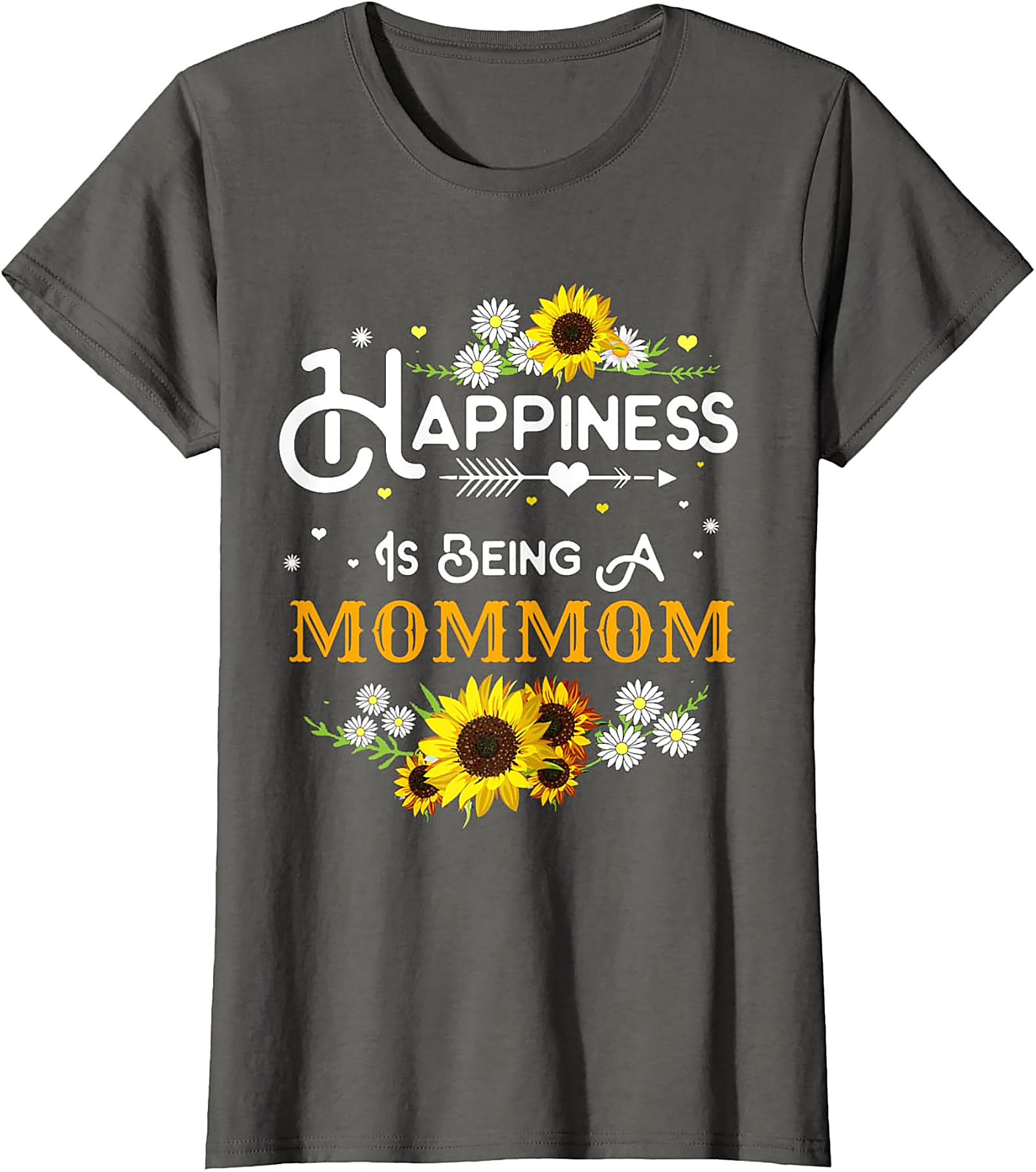  Happiness Is Being A Mommom Sunflower T-shirt Floral Tee