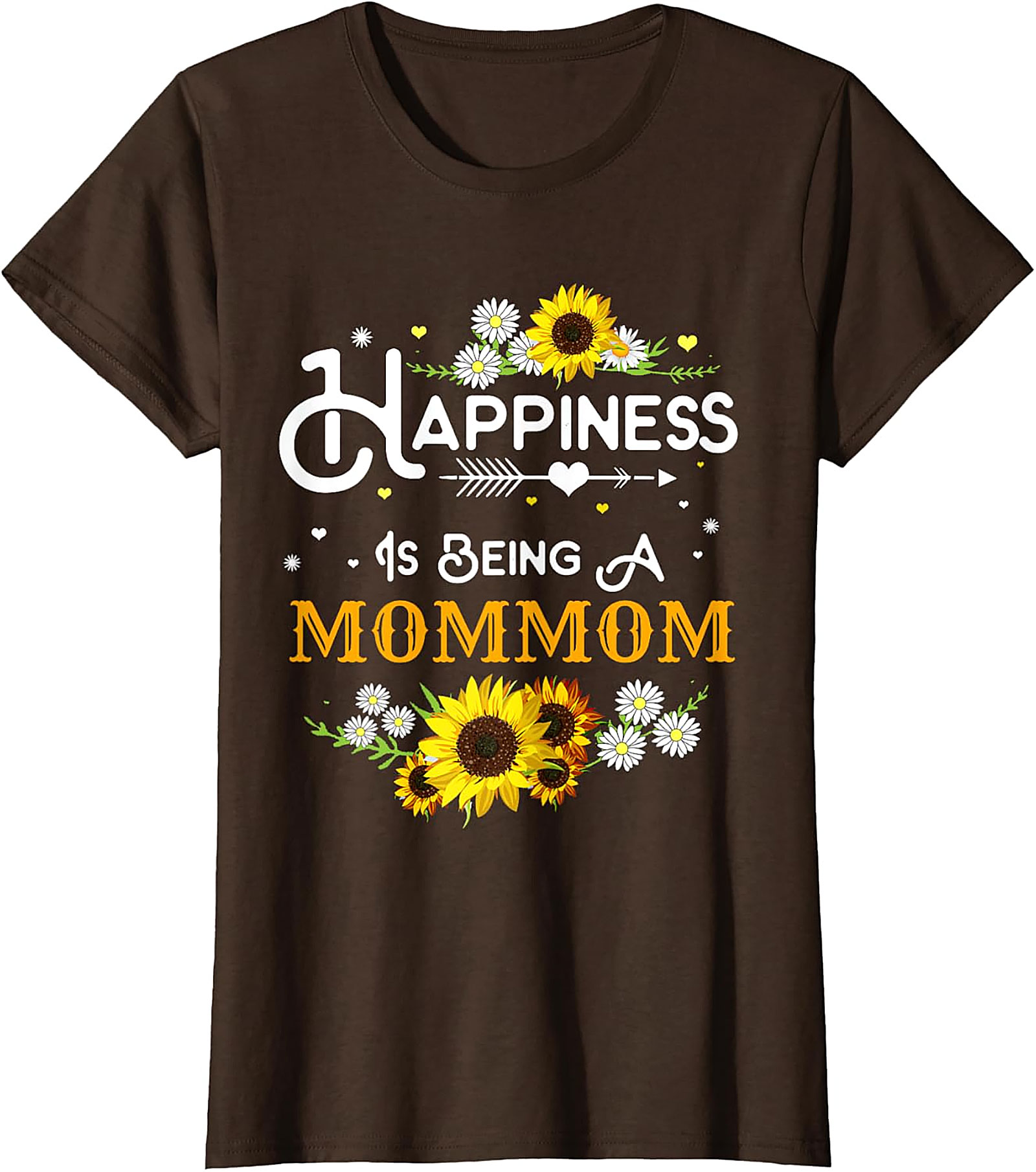  Happiness Is Being A Mommom Sunflower T-shirt Floral Tee