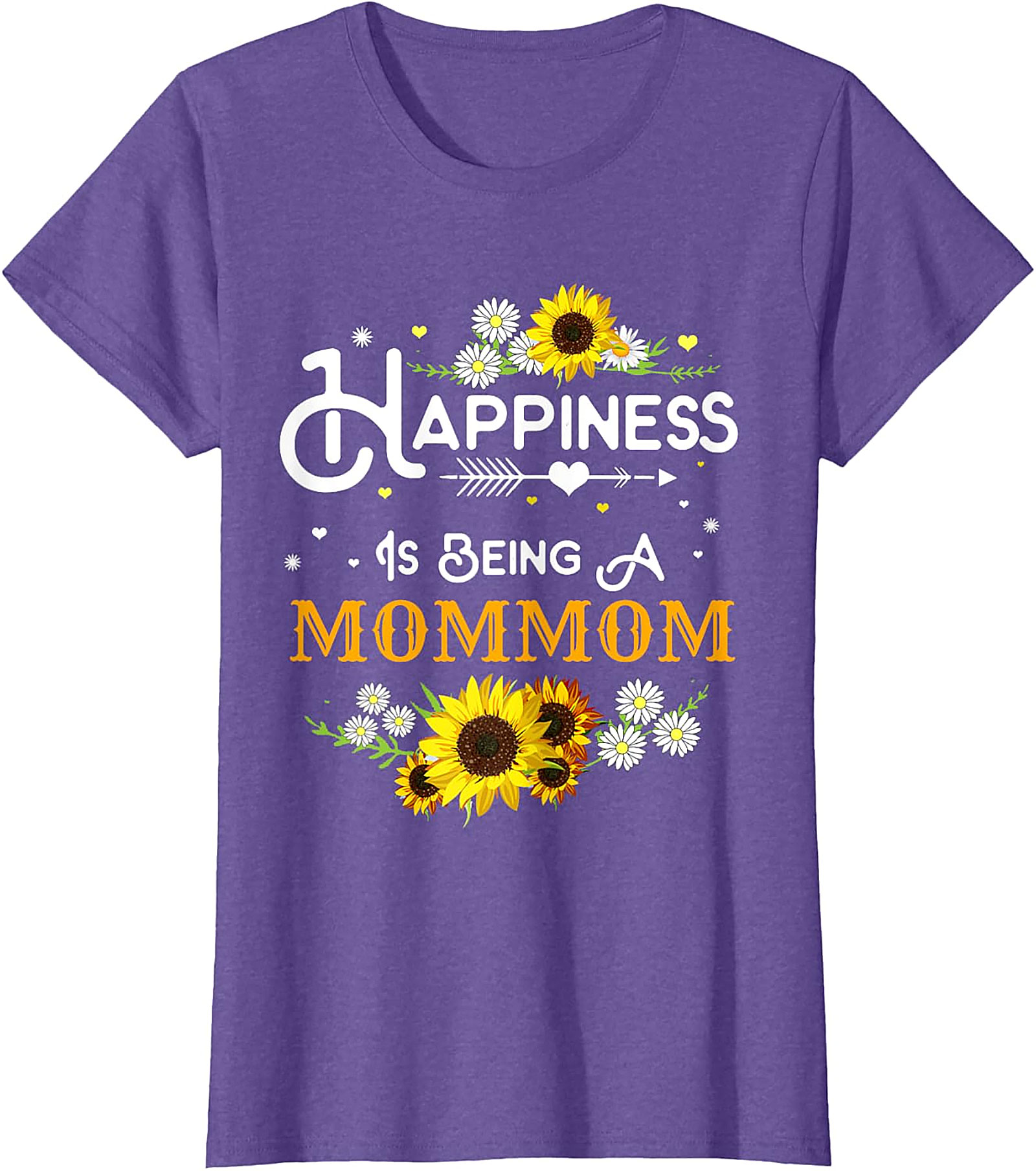  Happiness Is Being A Mommom Sunflower T-shirt Floral Tee