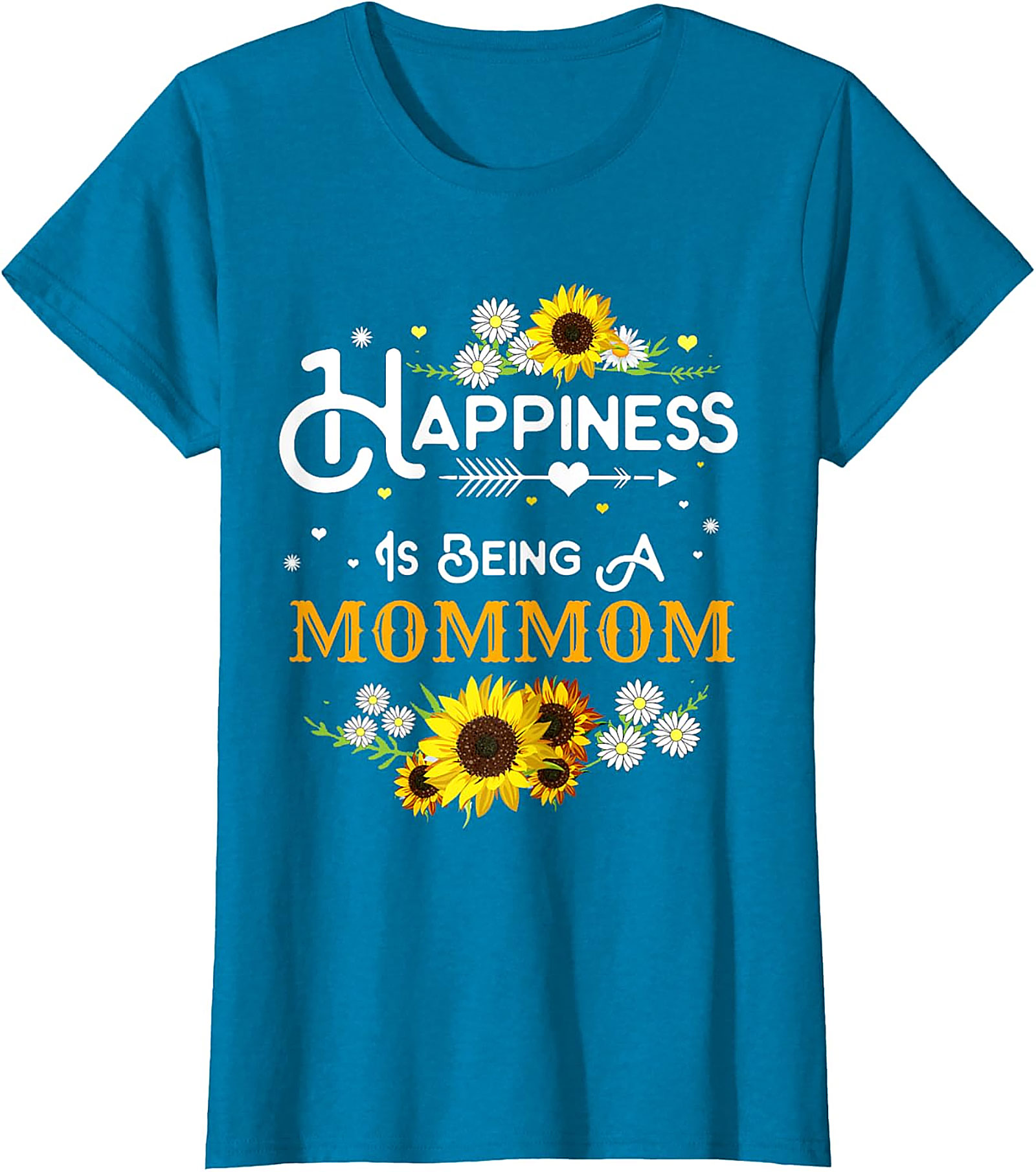  Happiness Is Being A Mommom Sunflower T-shirt Floral Tee