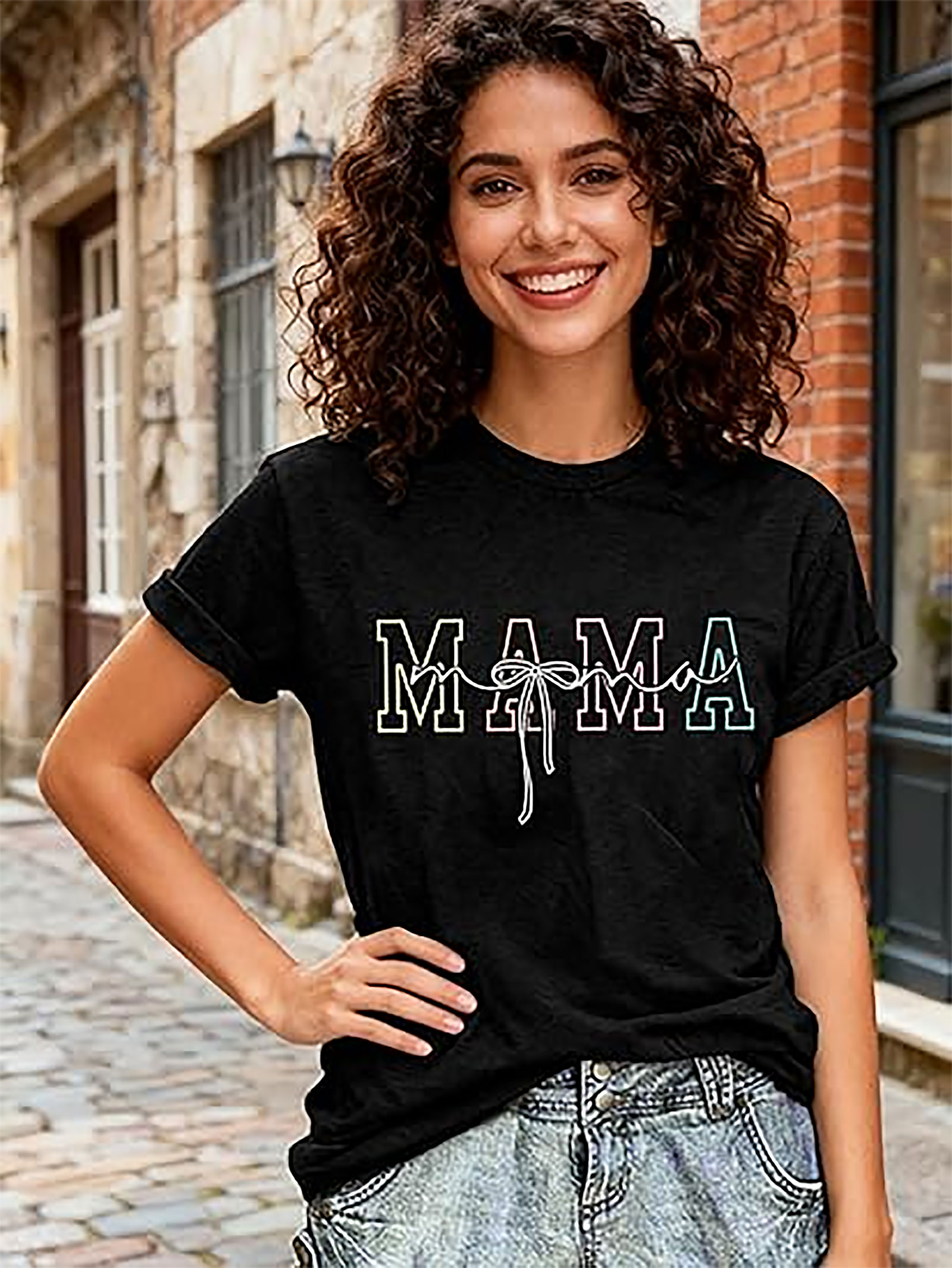 Pastel Mama Bow T-shirt | Trendy Coquette Graphic Tee