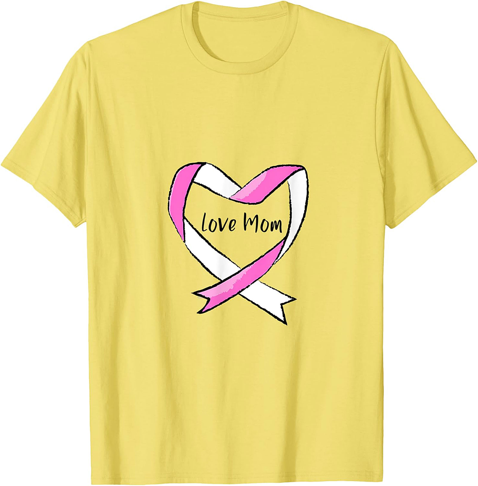 Love Mom Breast Cancer Awareness T-shirt Pink Ribbon Tee