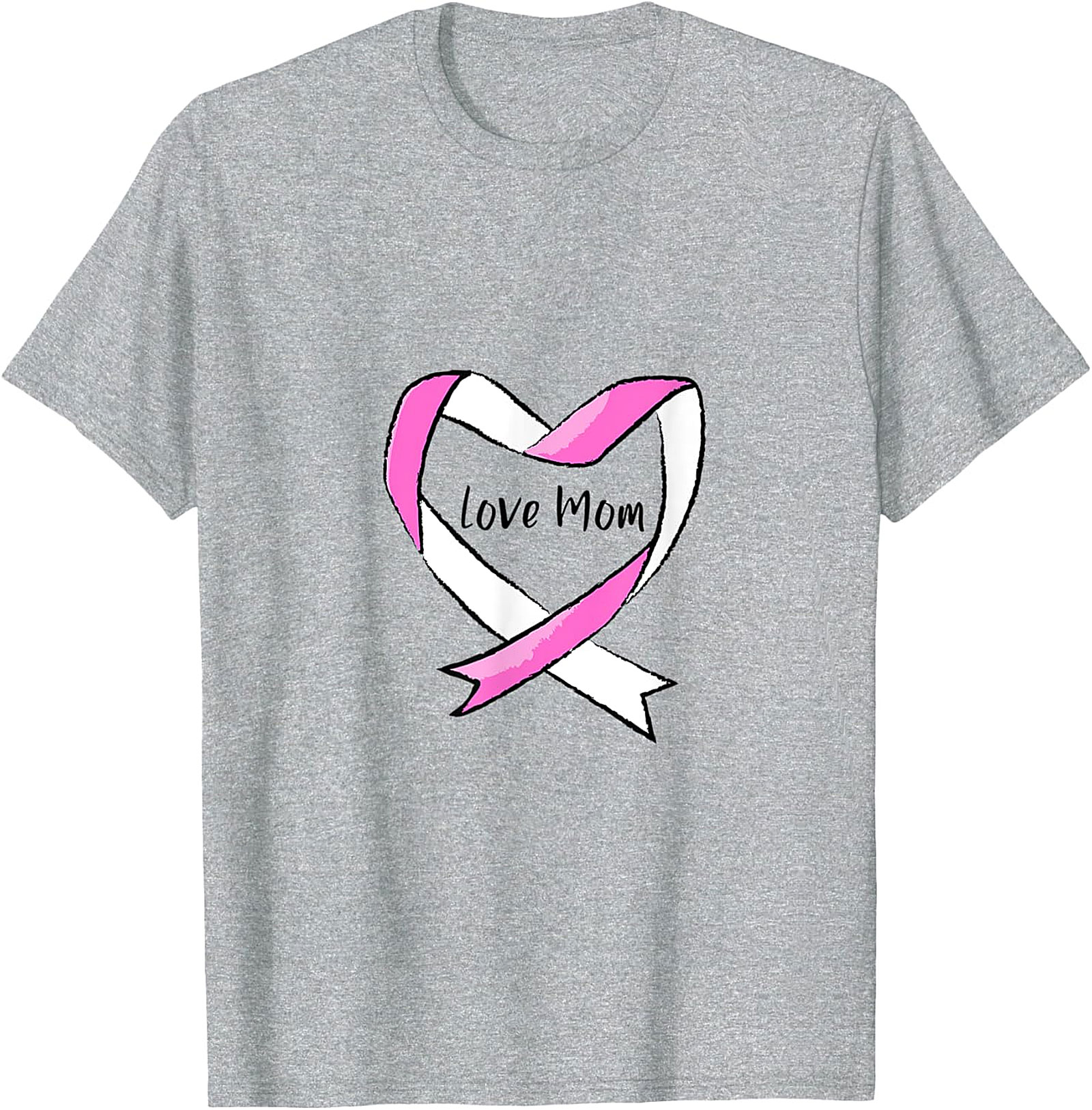 Love Mom Breast Cancer Awareness T-shirt Pink Ribbon Tee