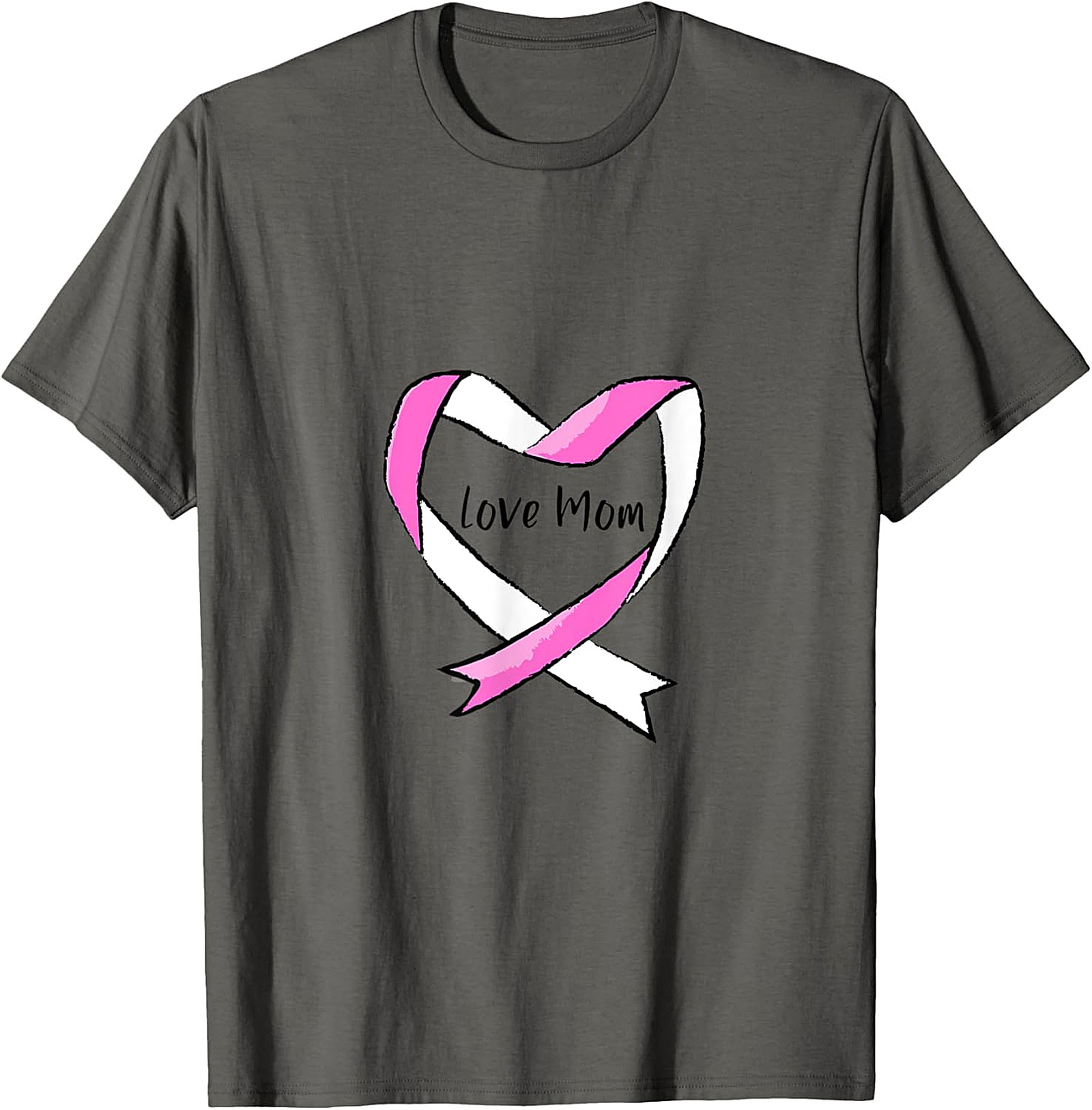 Love Mom Breast Cancer Awareness T-shirt Pink Ribbon Tee