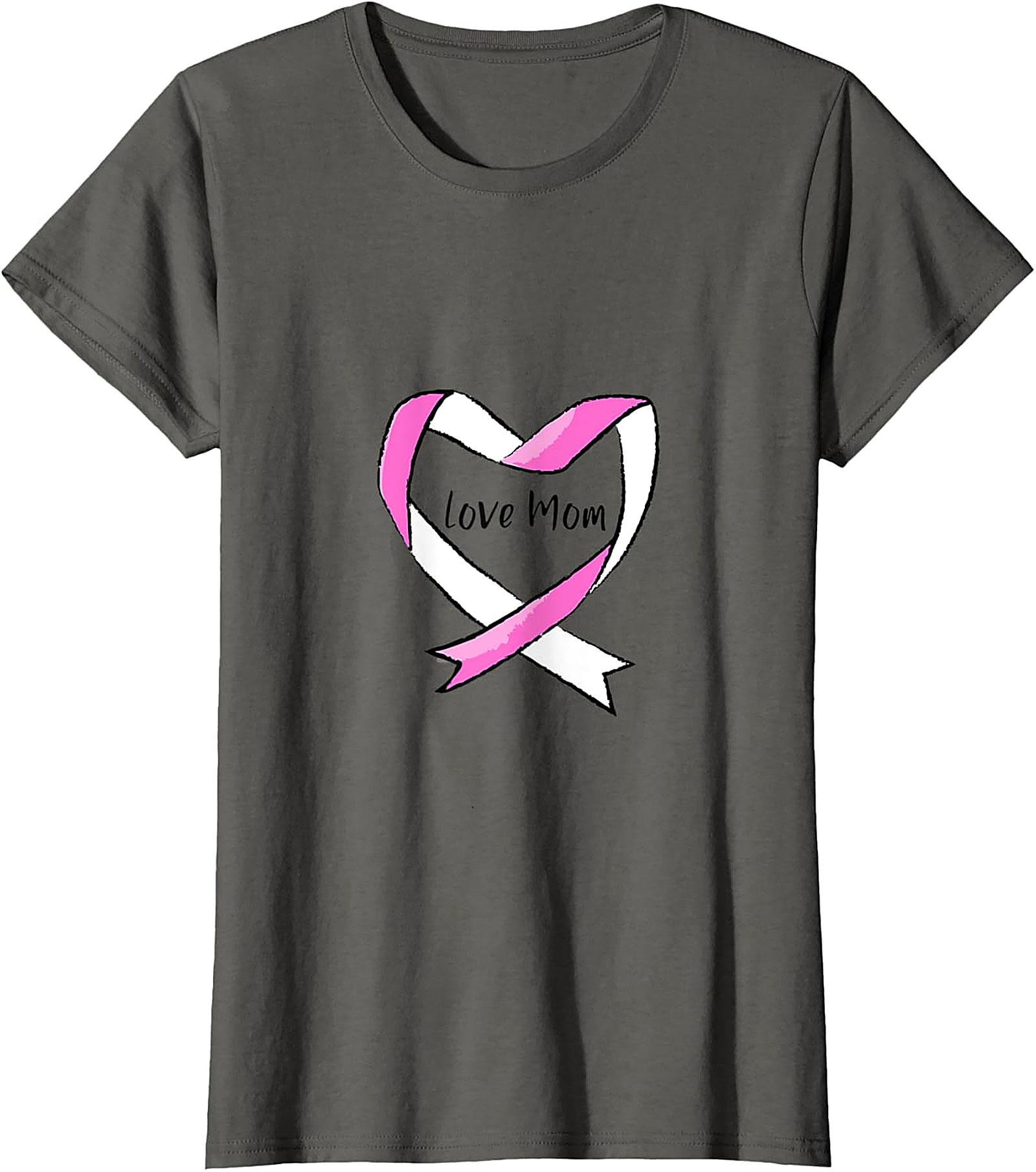 Love Mom Breast Cancer Awareness T-shirt Pink Ribbon Tee
