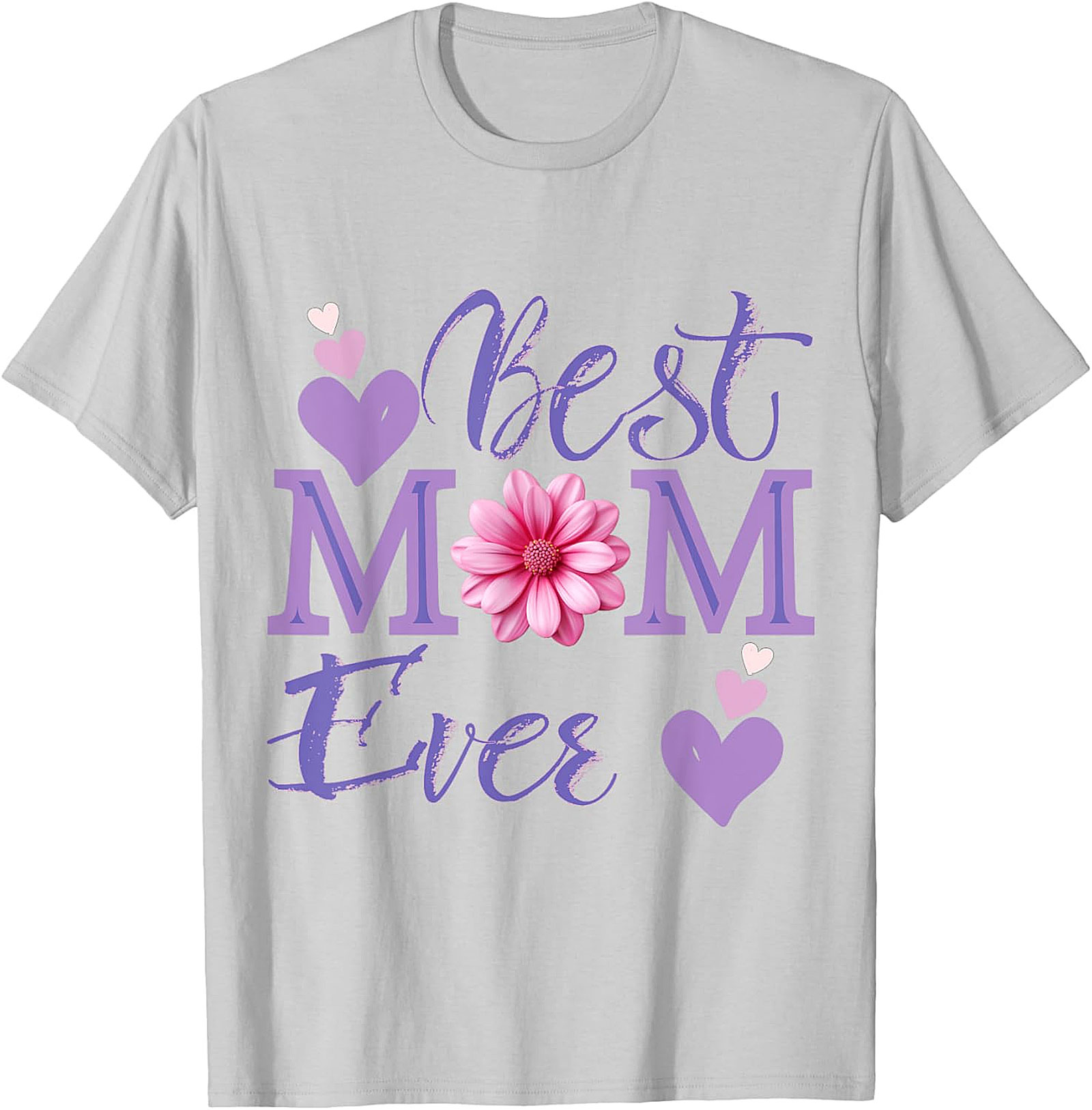 Best Mom Ever T-shirt Floral Hearts Graphic Tee for Mom