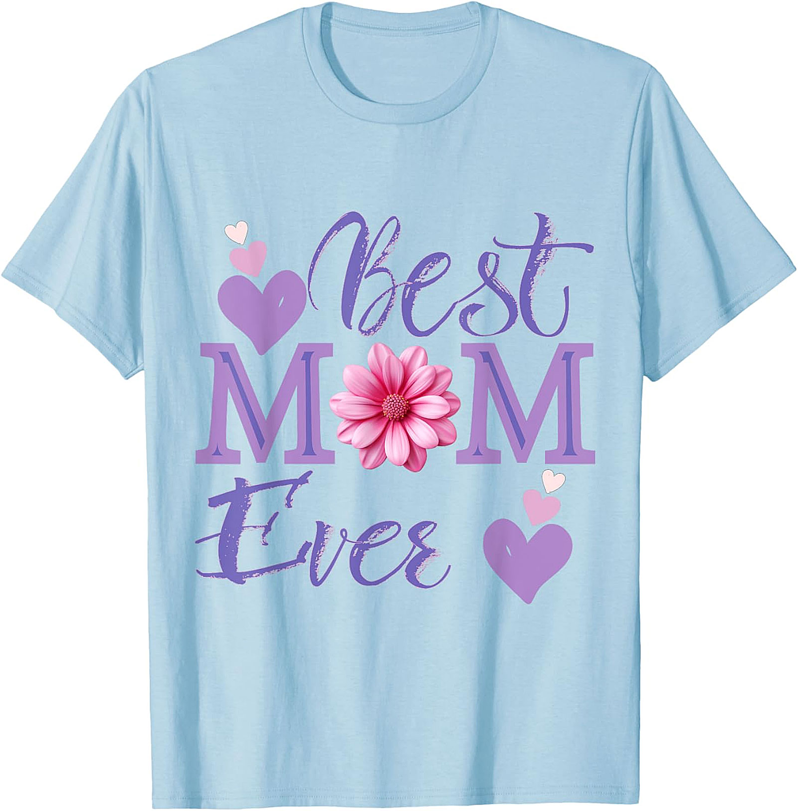Best Mom Ever T-shirt Floral Hearts Graphic Tee for Mom