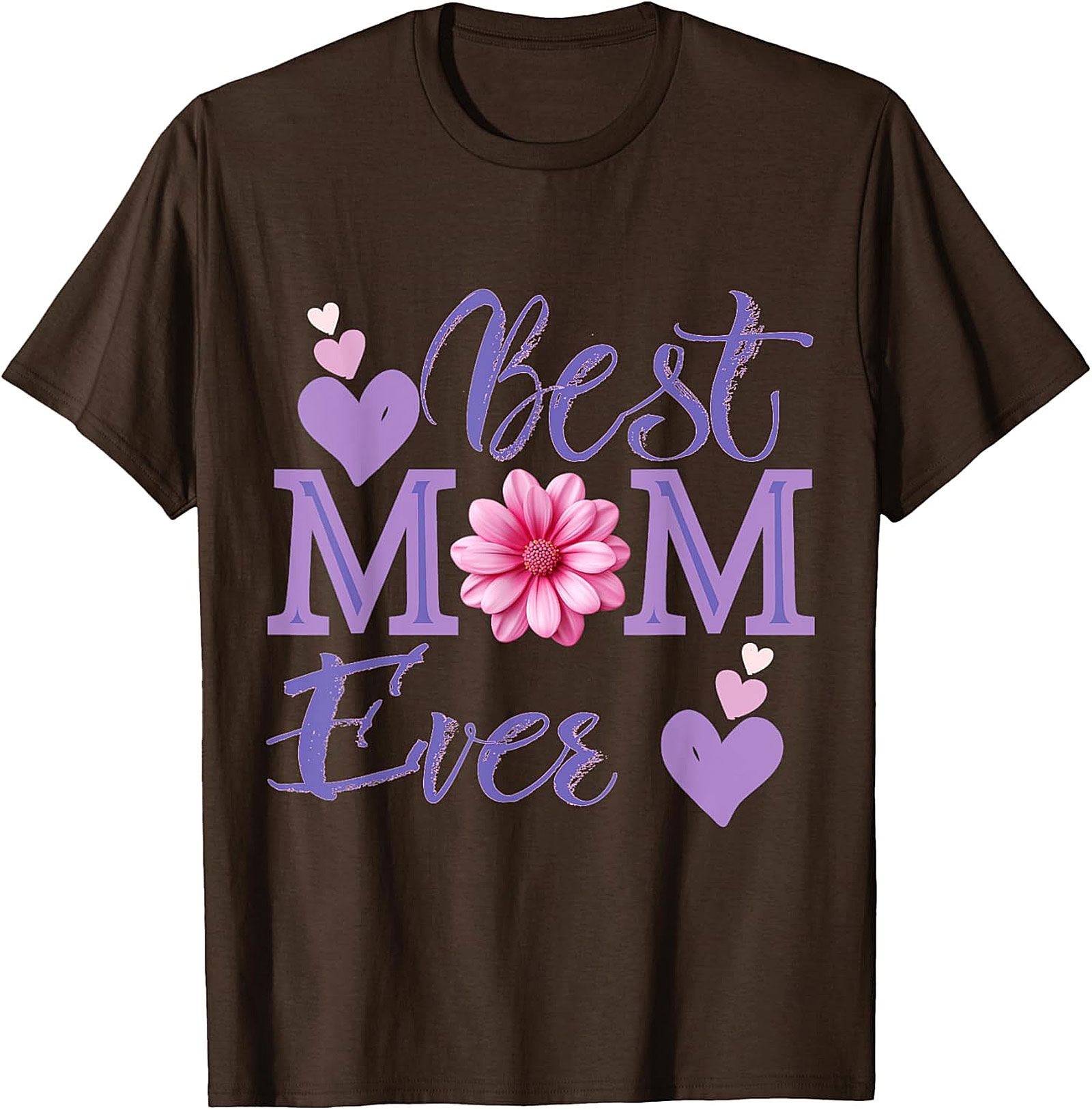 Best Mom Ever T-shirt Floral Hearts Graphic Tee for Mom