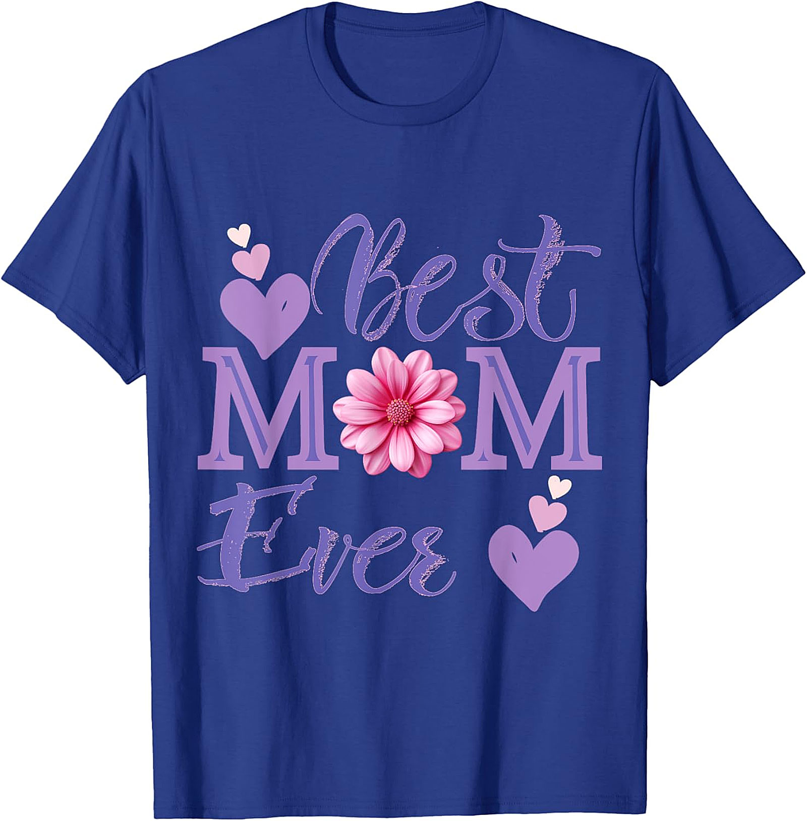Best Mom Ever T-shirt Floral Hearts Graphic Tee for Mom