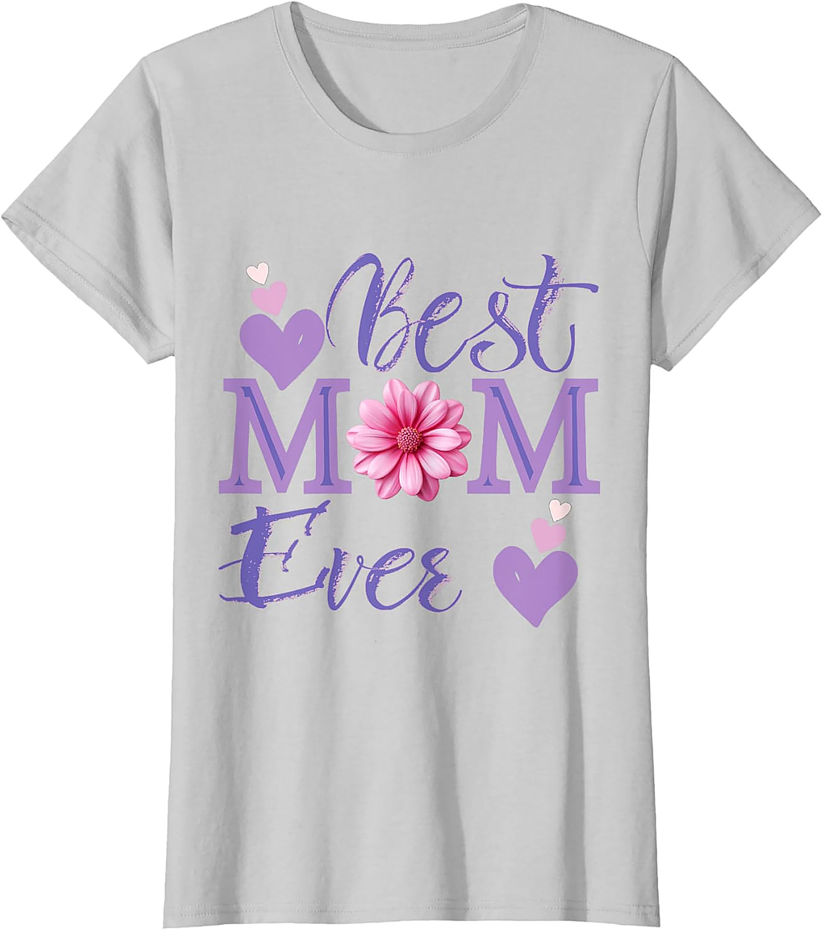 Best Mom Ever T-shirt Floral Hearts Graphic Tee for Mom