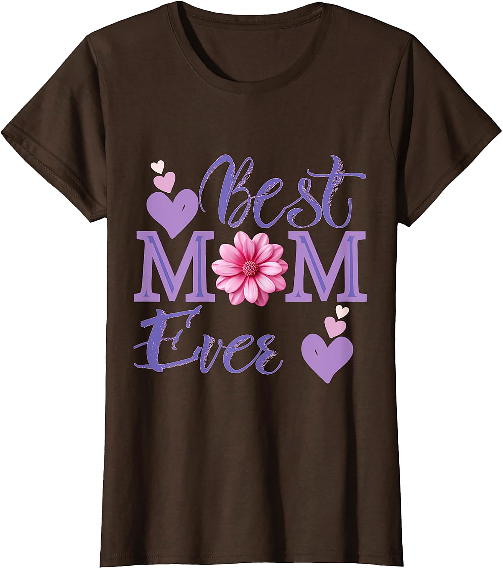 Best Mom Ever T-shirt Floral Hearts Graphic Tee for Mom
