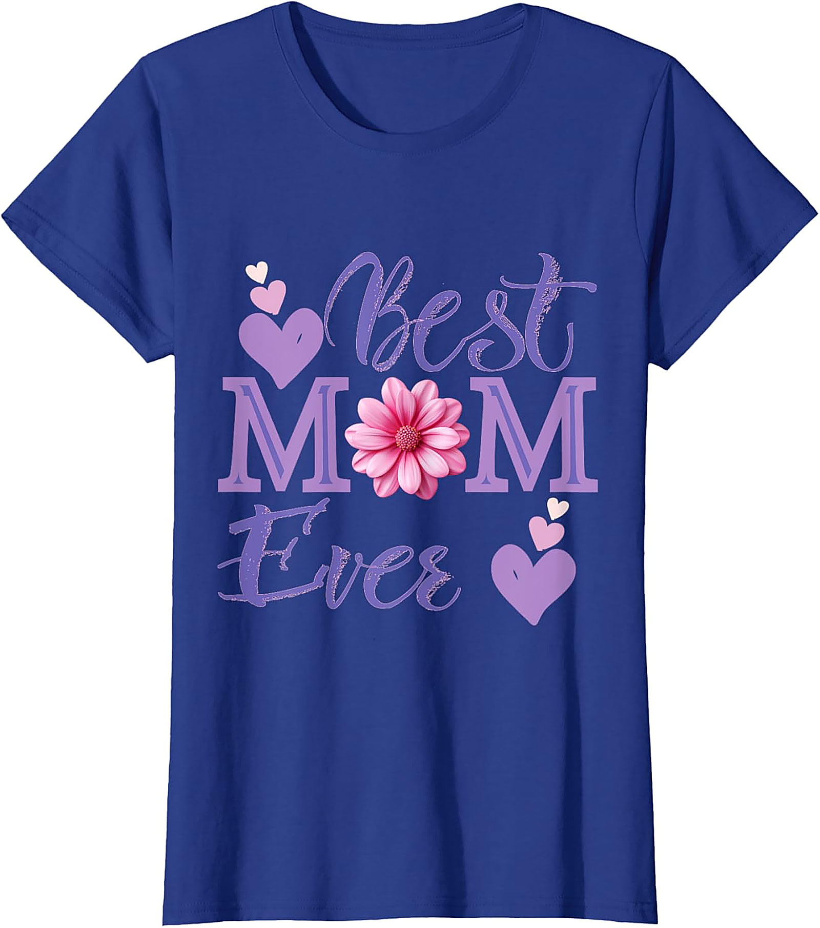 Best Mom Ever T-shirt Floral Hearts Graphic Tee for Mom