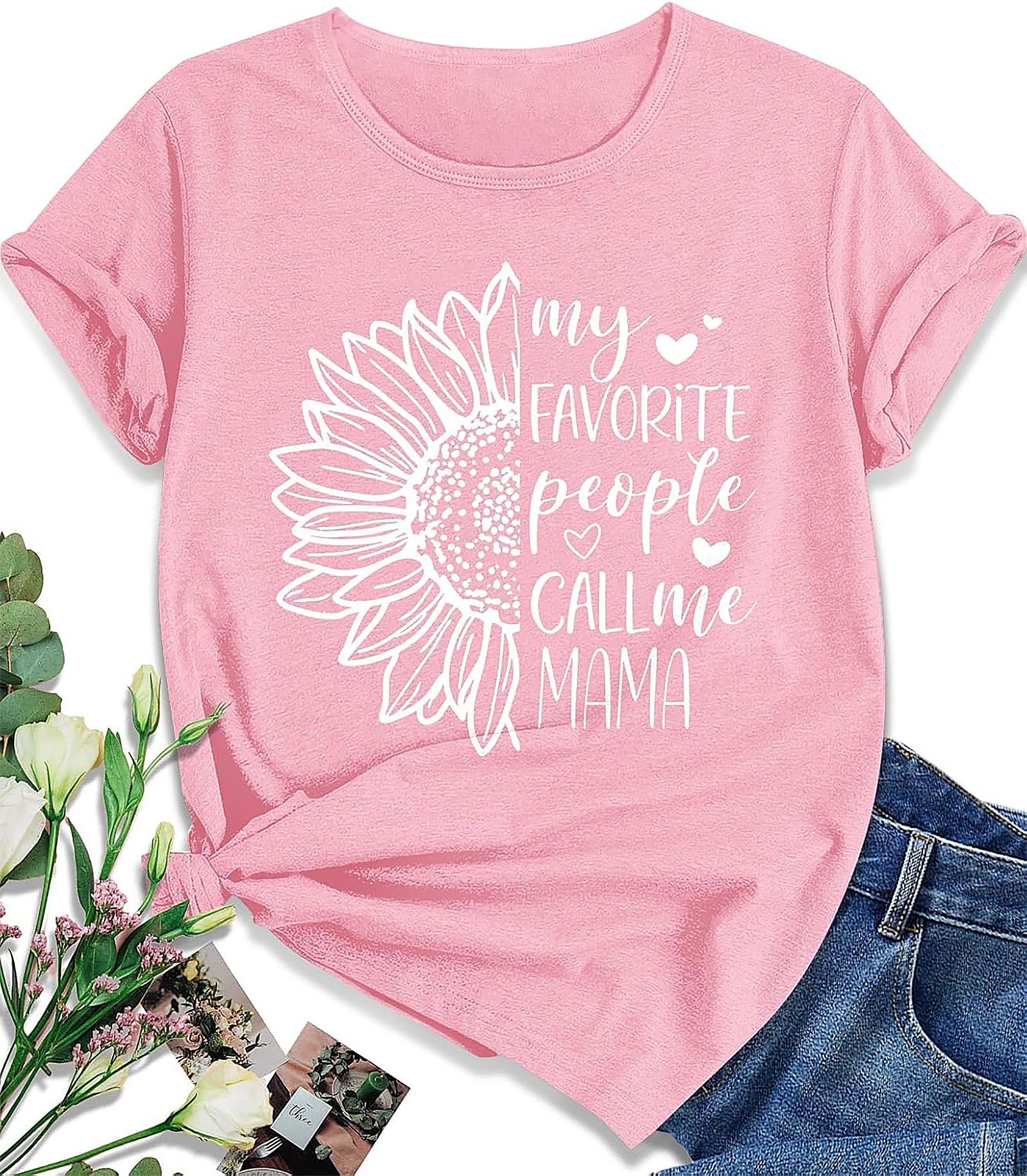 My Favorite People Call Me Mama Sunflower T-shirt | Cute Gift