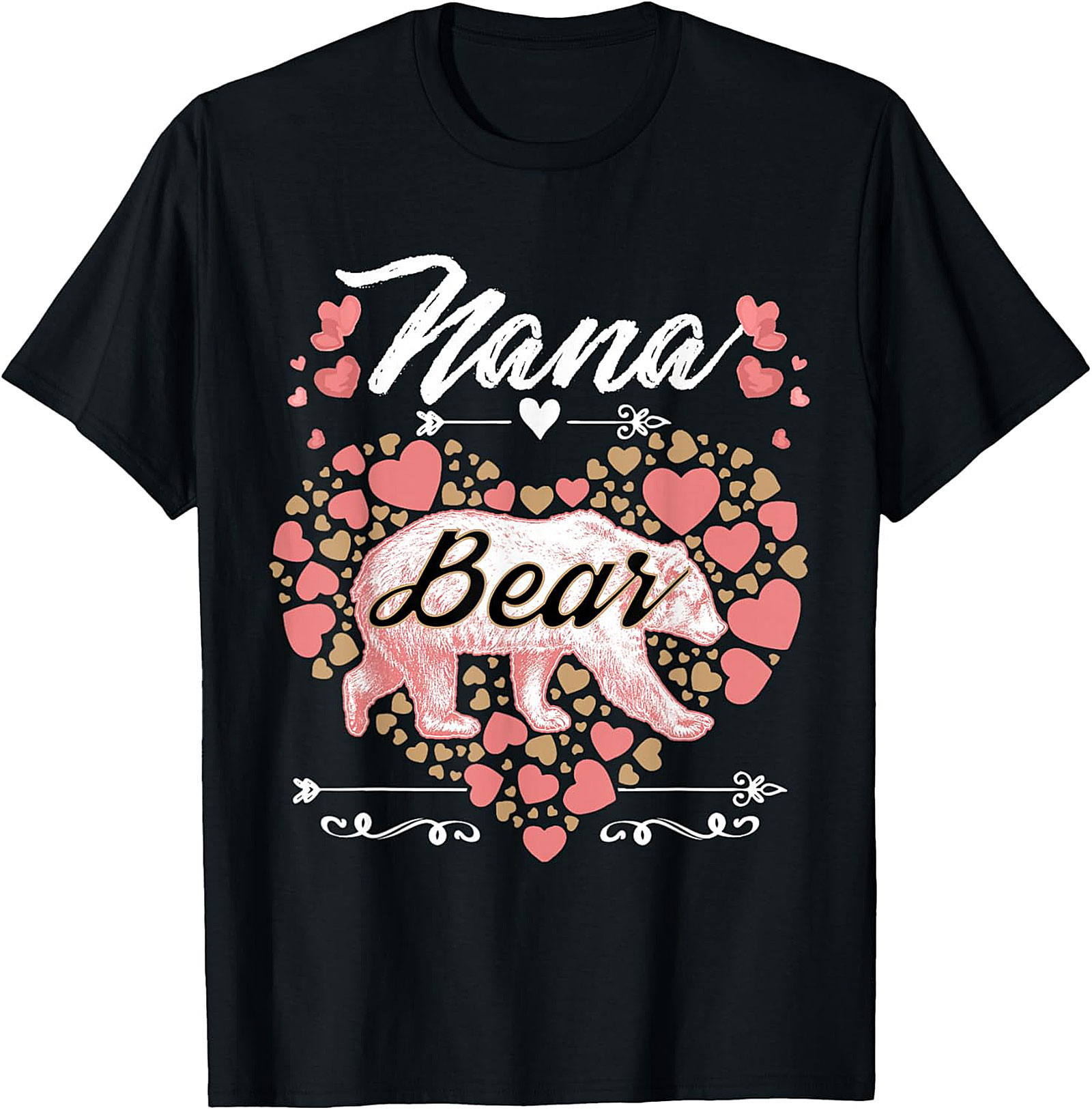 Nana Bear T-shirt | Cute Heart Graphic Tee for Grandma