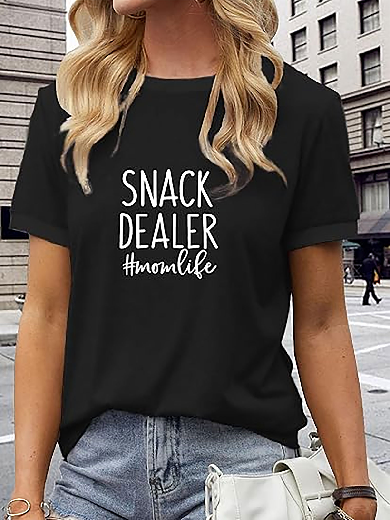 Snack Dealer #momlife T-shirt | Funny Mom Graphic Tee