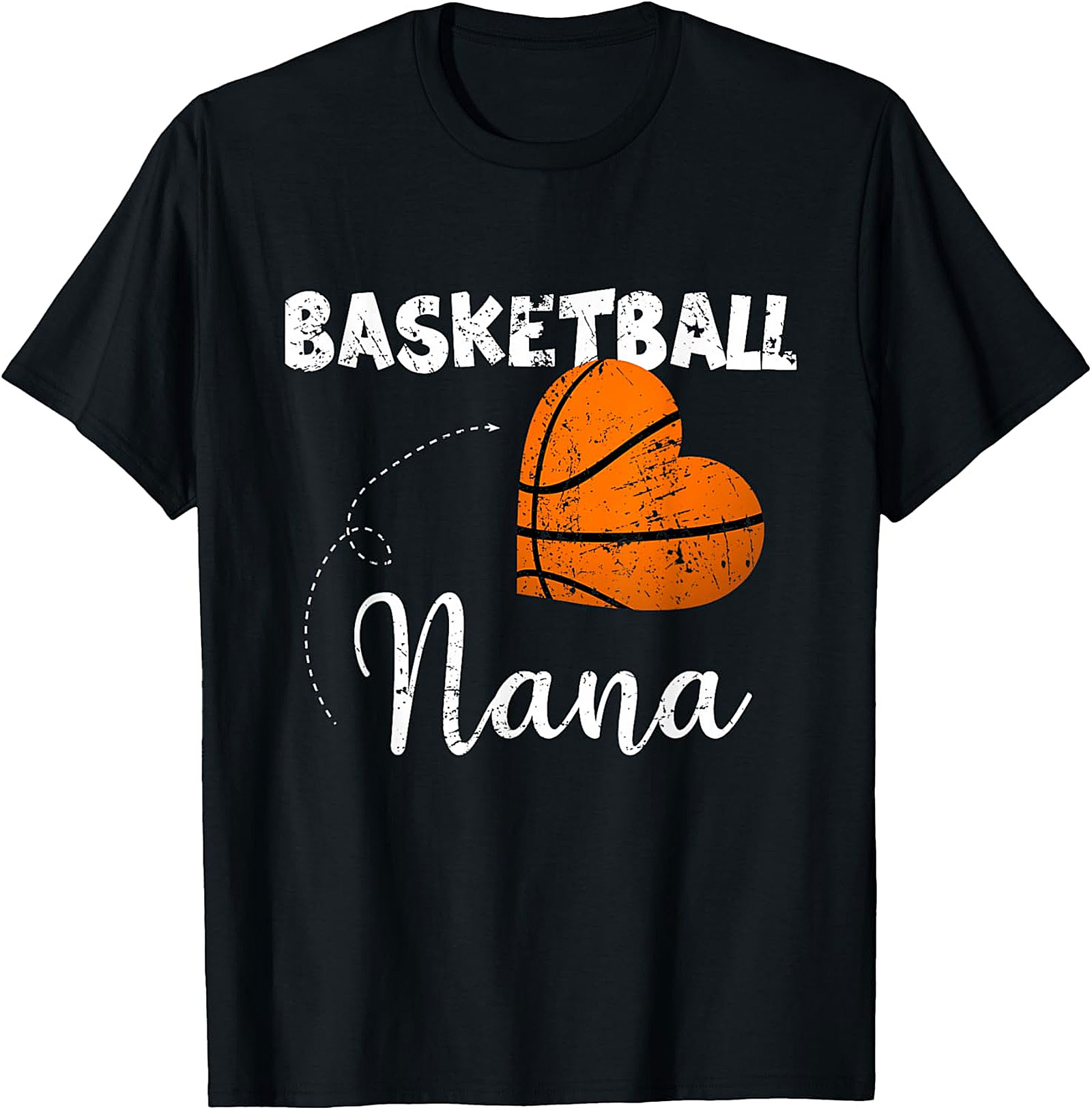 Basketball Nana T-shirt | Heart Graphic Sports Grandma Tee