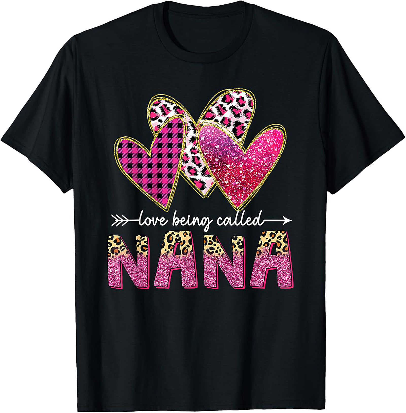 Love Being Called Nana Leopard Heart Tee | Soft Cotton Gift