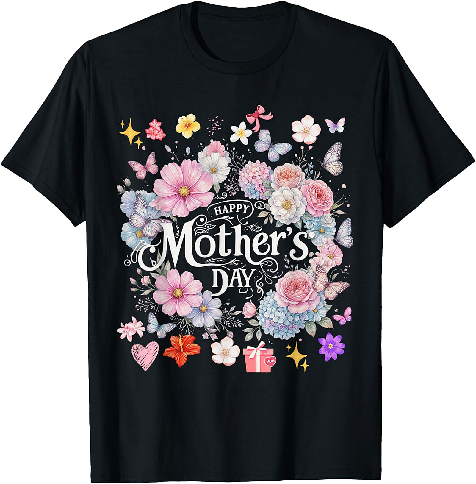 Happy Mother's Day Floral T-Shirt Soft Cotton Graphic Tee