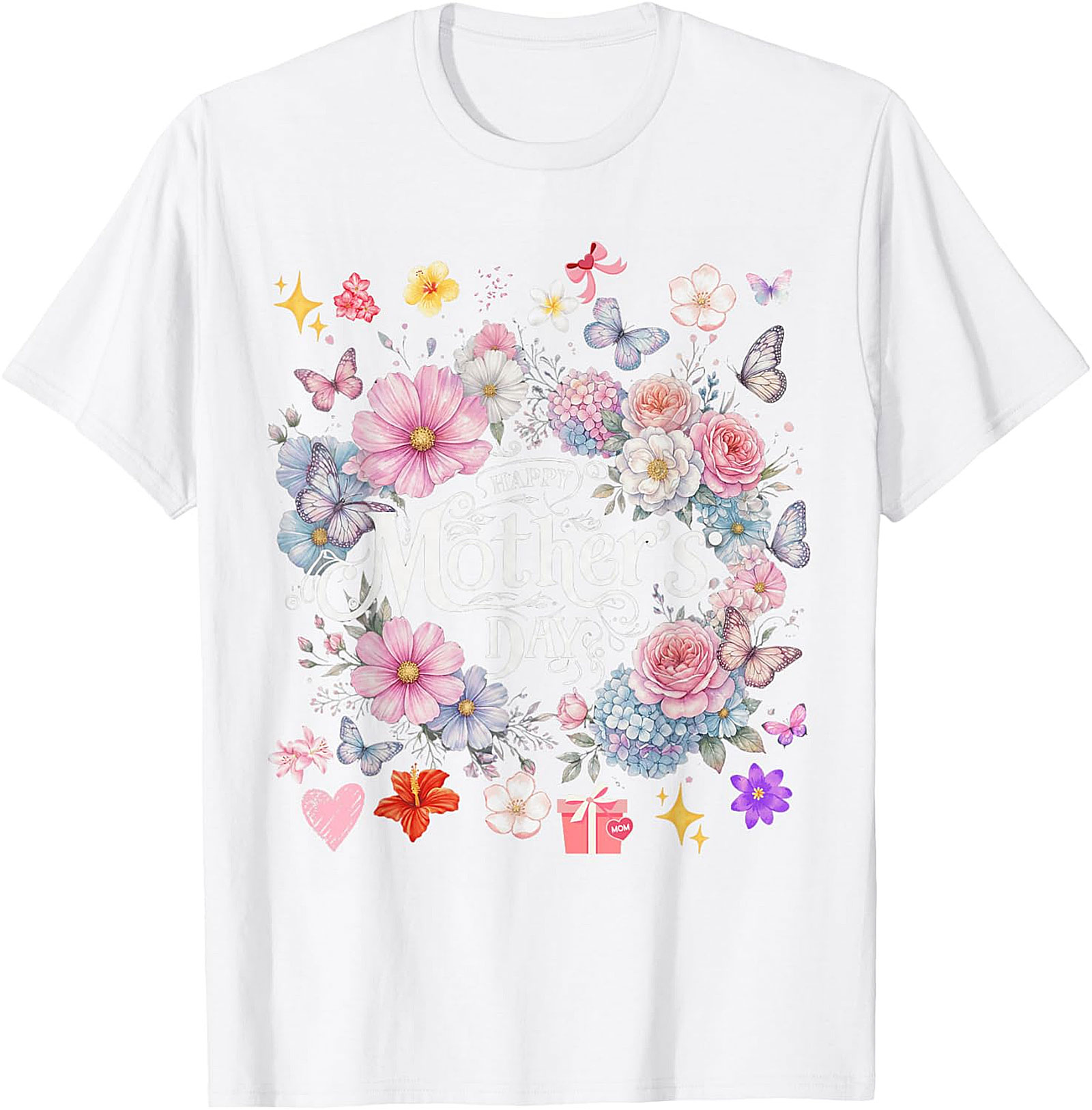 Happy Mother's Day Floral T-Shirt Soft Cotton Graphic Tee