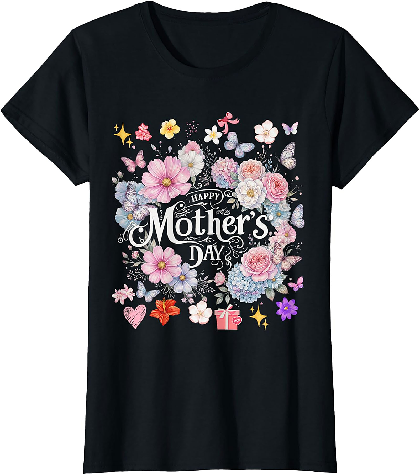 Happy Mother's Day Floral T-Shirt Soft Cotton Graphic Tee