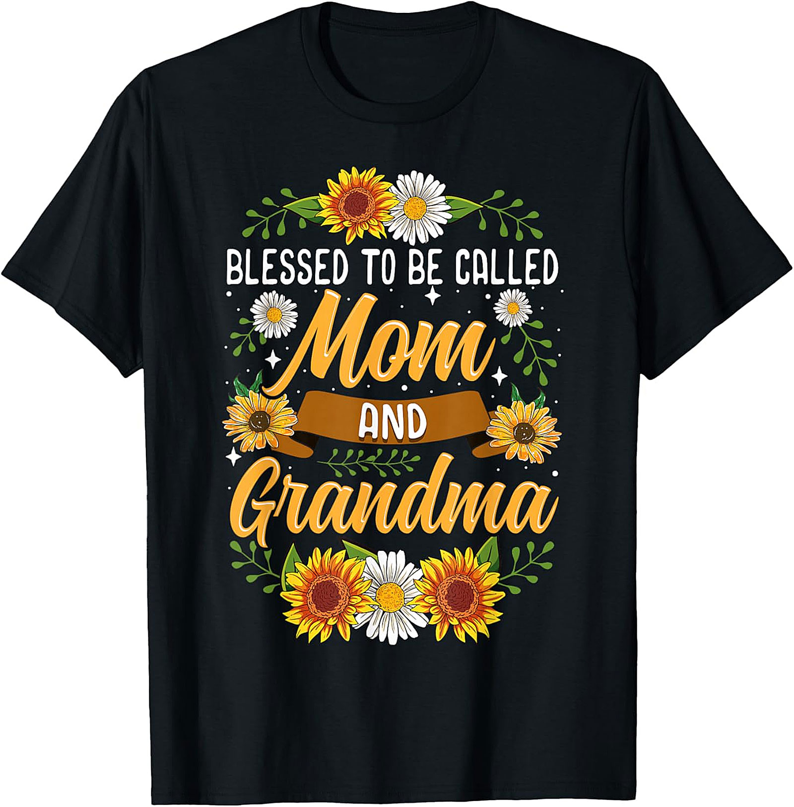 Blessed Mom and Grandma Sunflower T-shirt | Floral Gift Tee