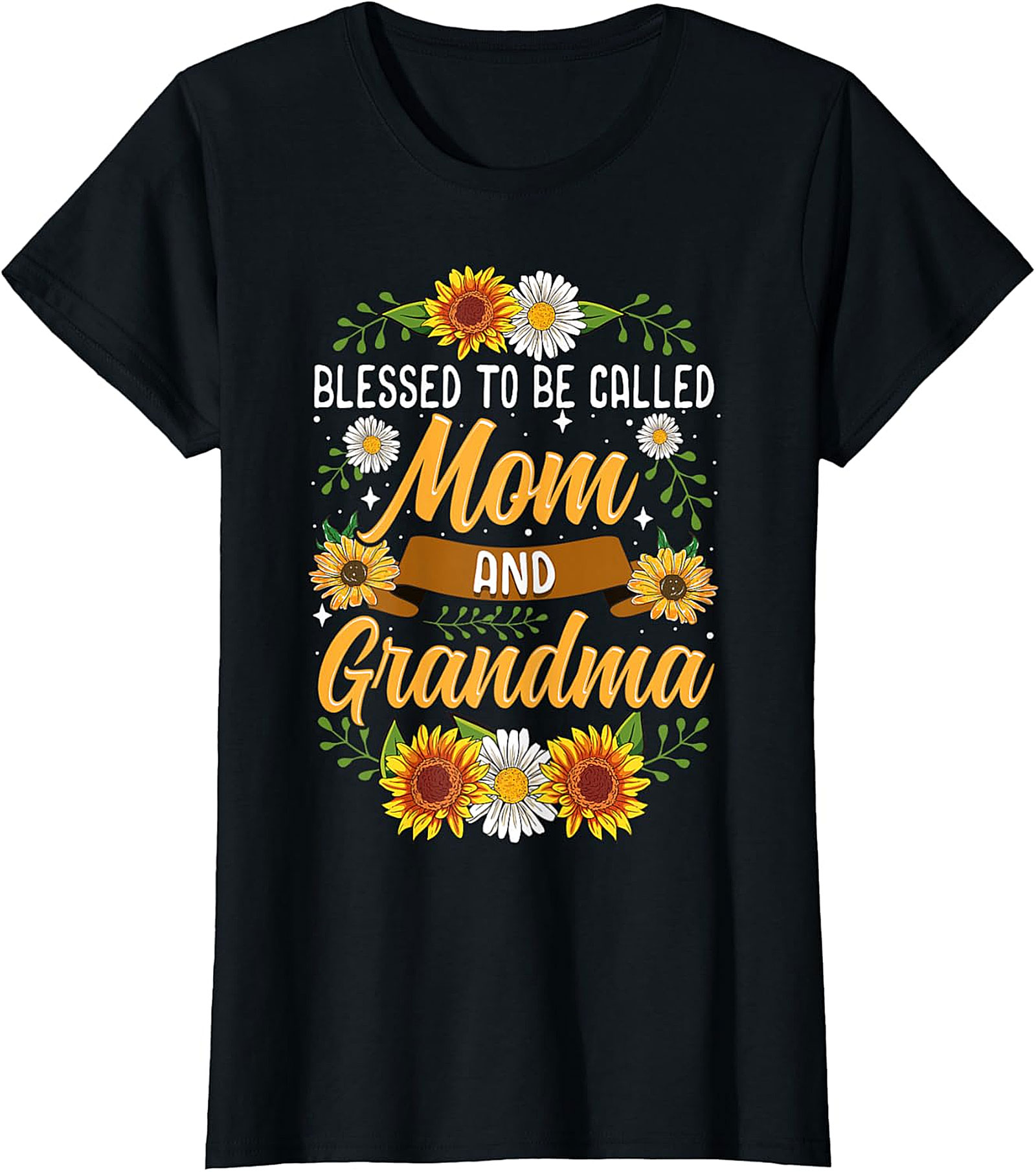 Blessed Mom and Grandma Sunflower T-shirt | Floral Gift Tee