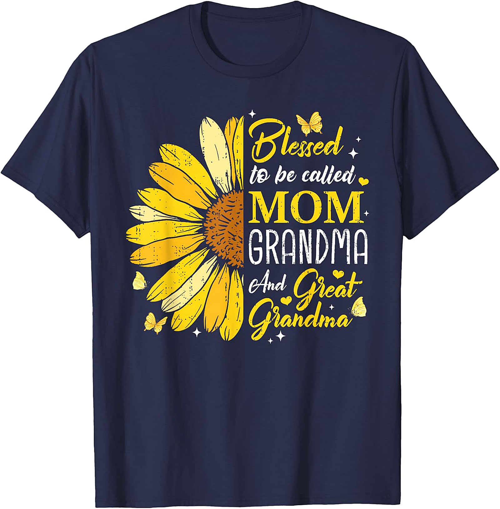 Blessed Mom Grandma Great Grandma Sunflower T-Shirt | Gift