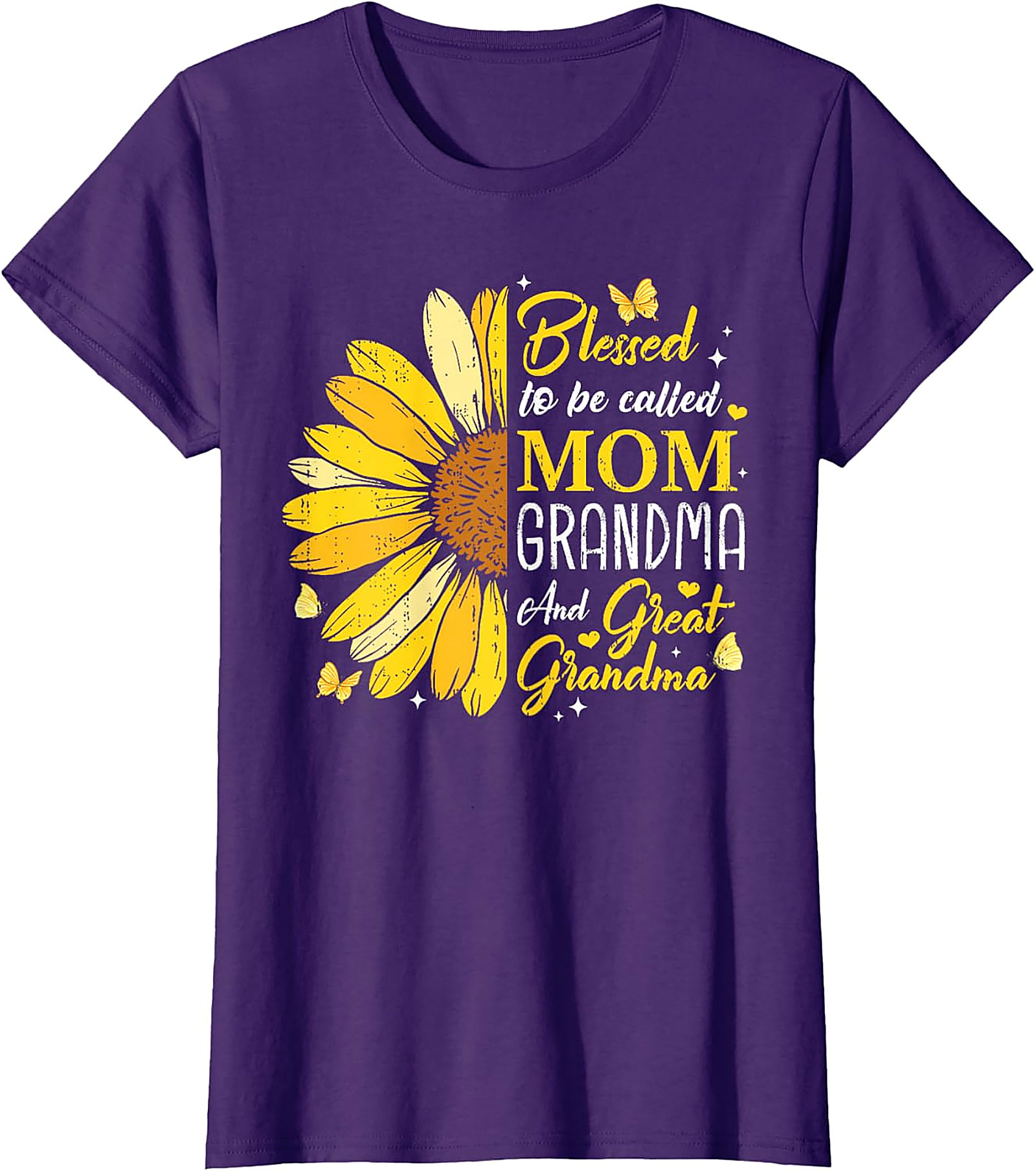 Blessed Mom Grandma Great Grandma Sunflower T-Shirt | Gift