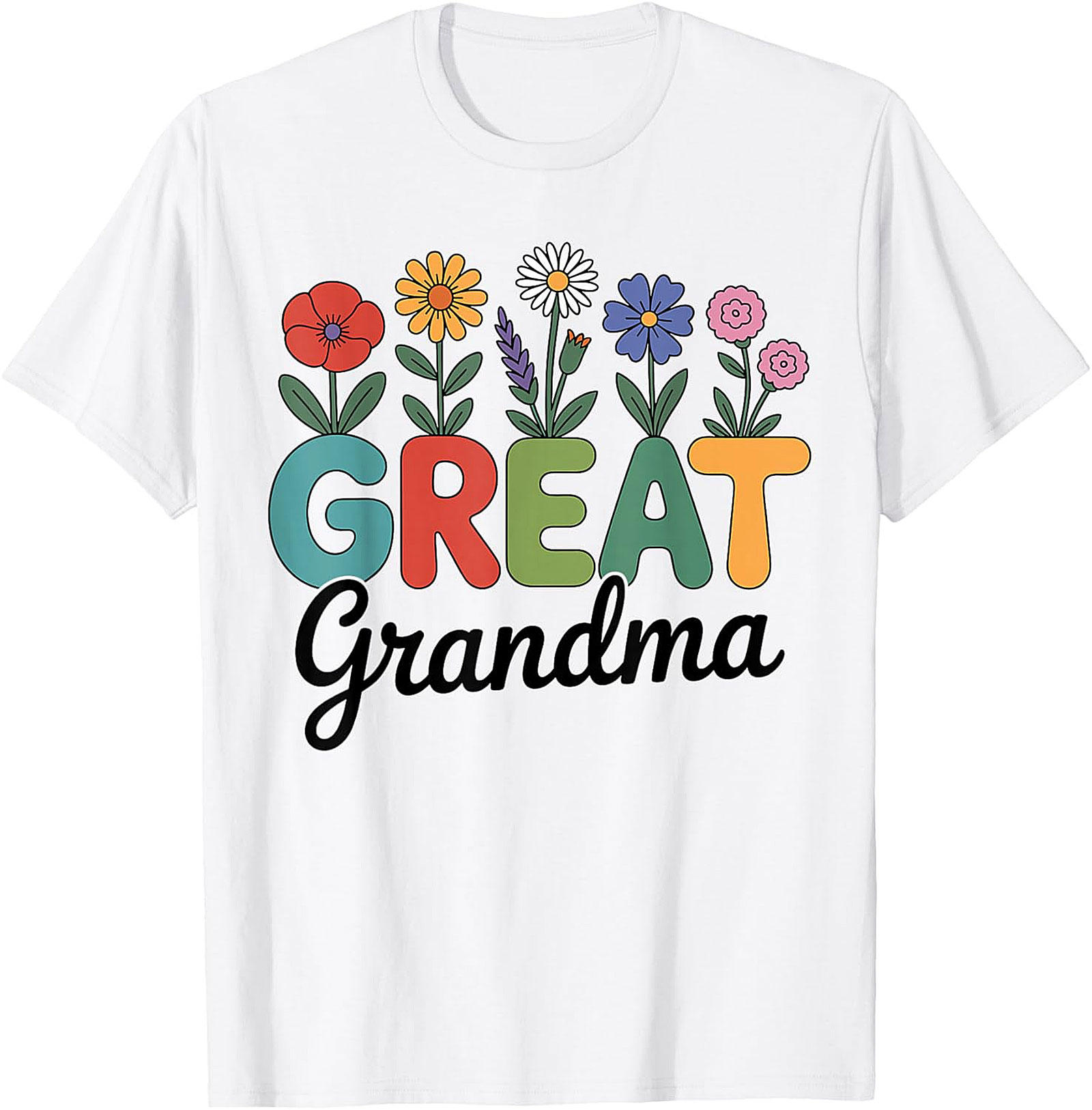 Great Grandma Floral T-shirt | Retro Flower Graphic Tee Gift