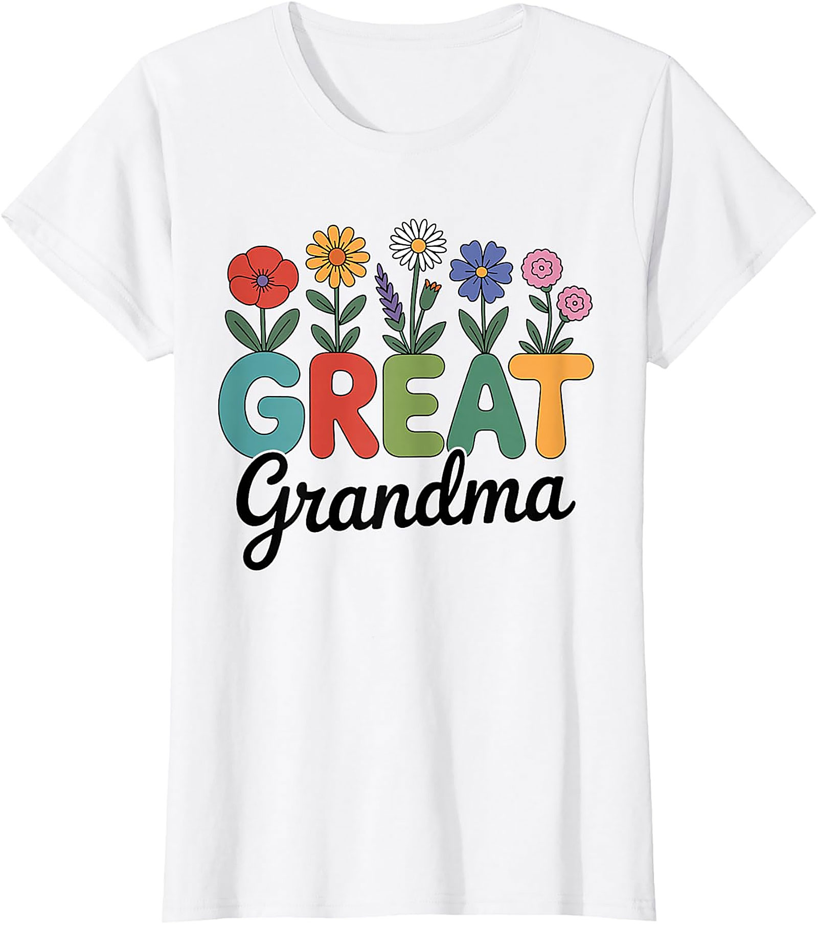 Great Grandma Floral T-shirt | Retro Flower Graphic Tee Gift