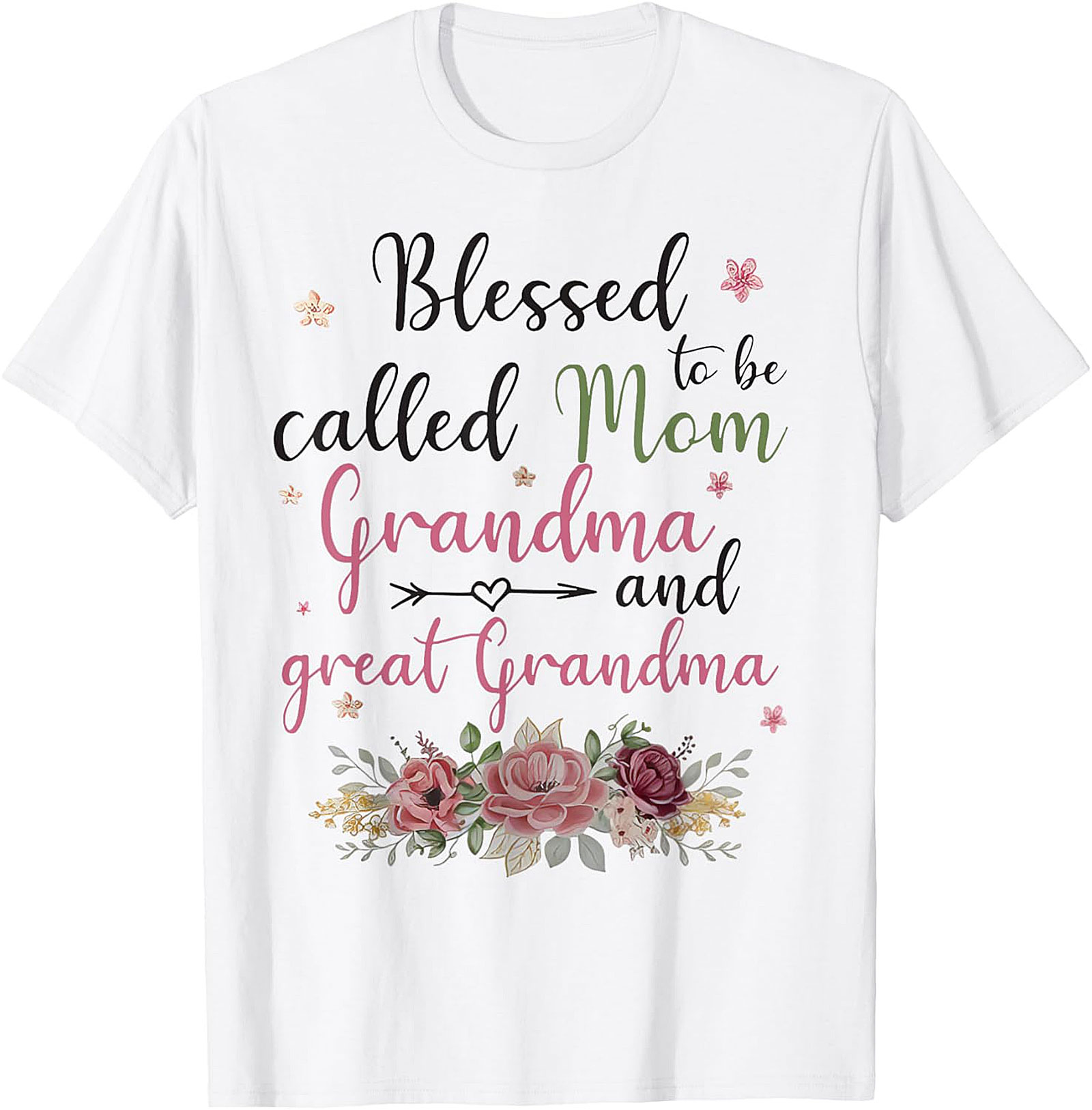 Blessed Mom Grandma Great Grandma T-Shirt | Floral Gift Tee