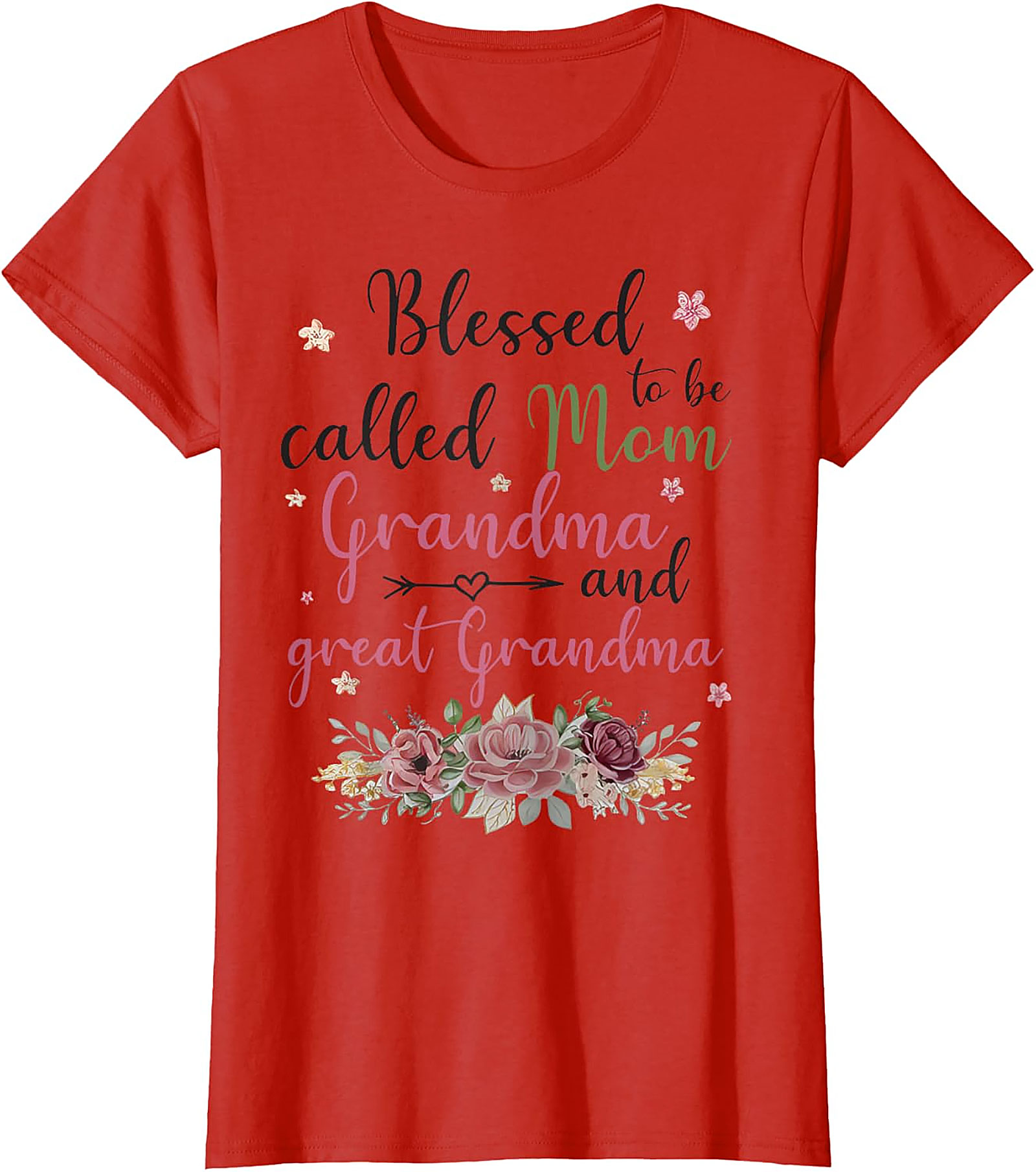 Blessed Mom Grandma Great Grandma T-Shirt | Floral Gift Tee