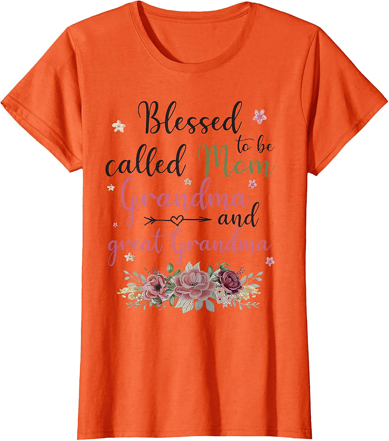 Blessed Mom Grandma Great Grandma T-Shirt | Floral Gift Tee