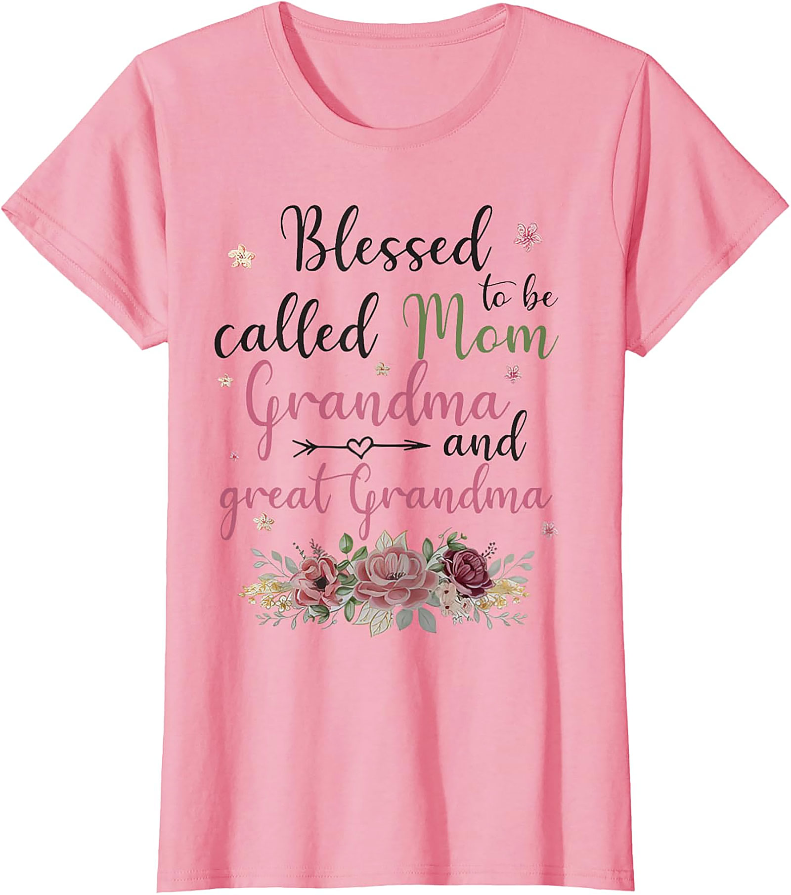 Blessed Mom Grandma Great Grandma T-Shirt | Floral Gift Tee