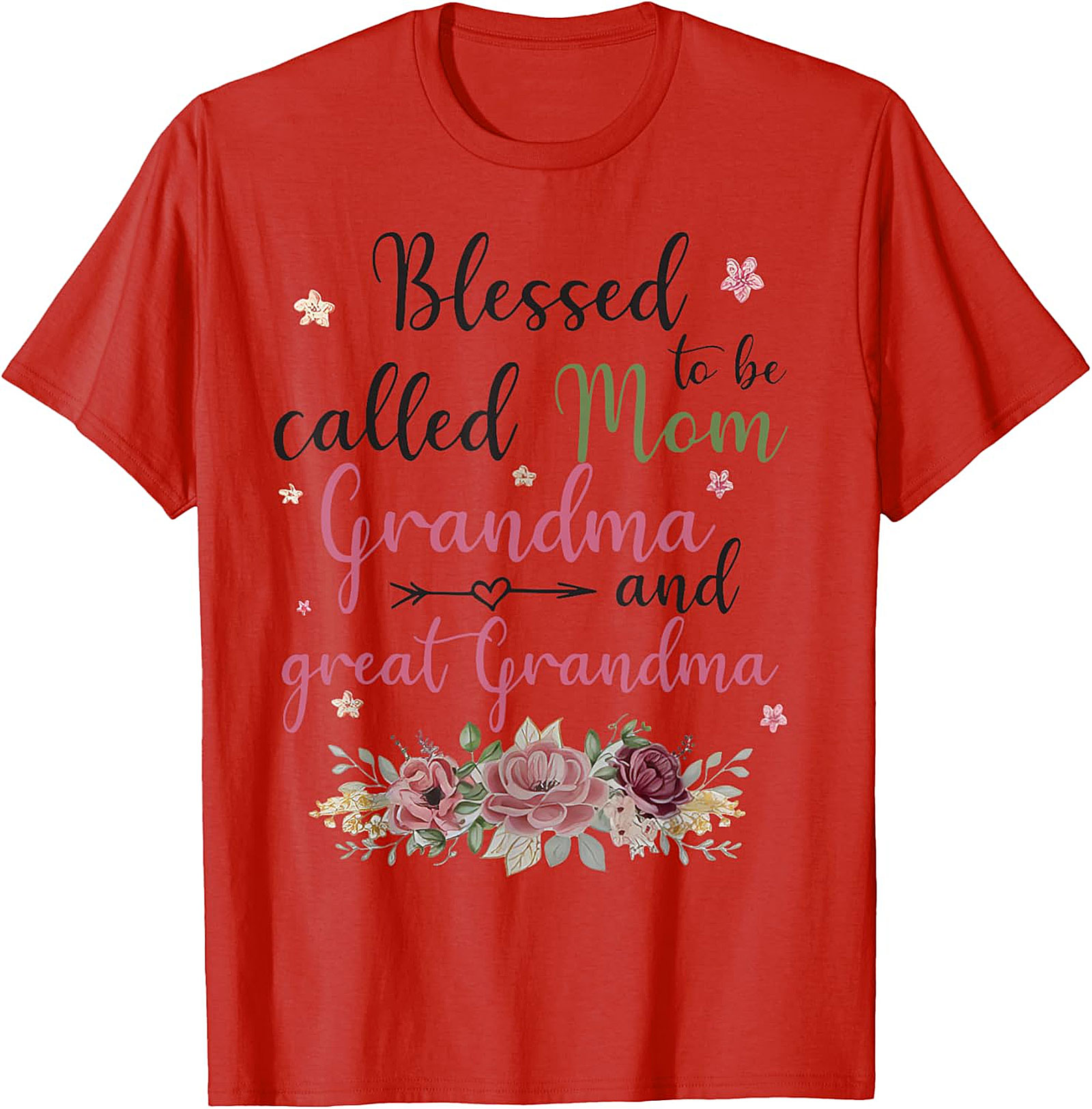 Blessed Mom Grandma Great Grandma T-Shirt | Floral Gift Tee