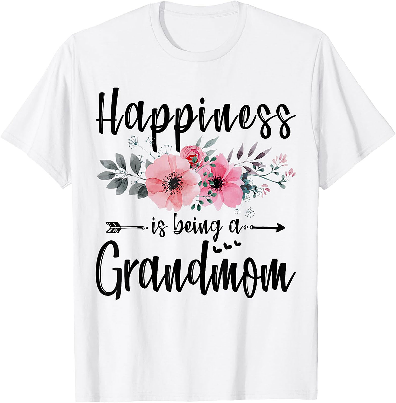 Happiness Is Being A Grandmom T-Shirt | Soft Floral Tee