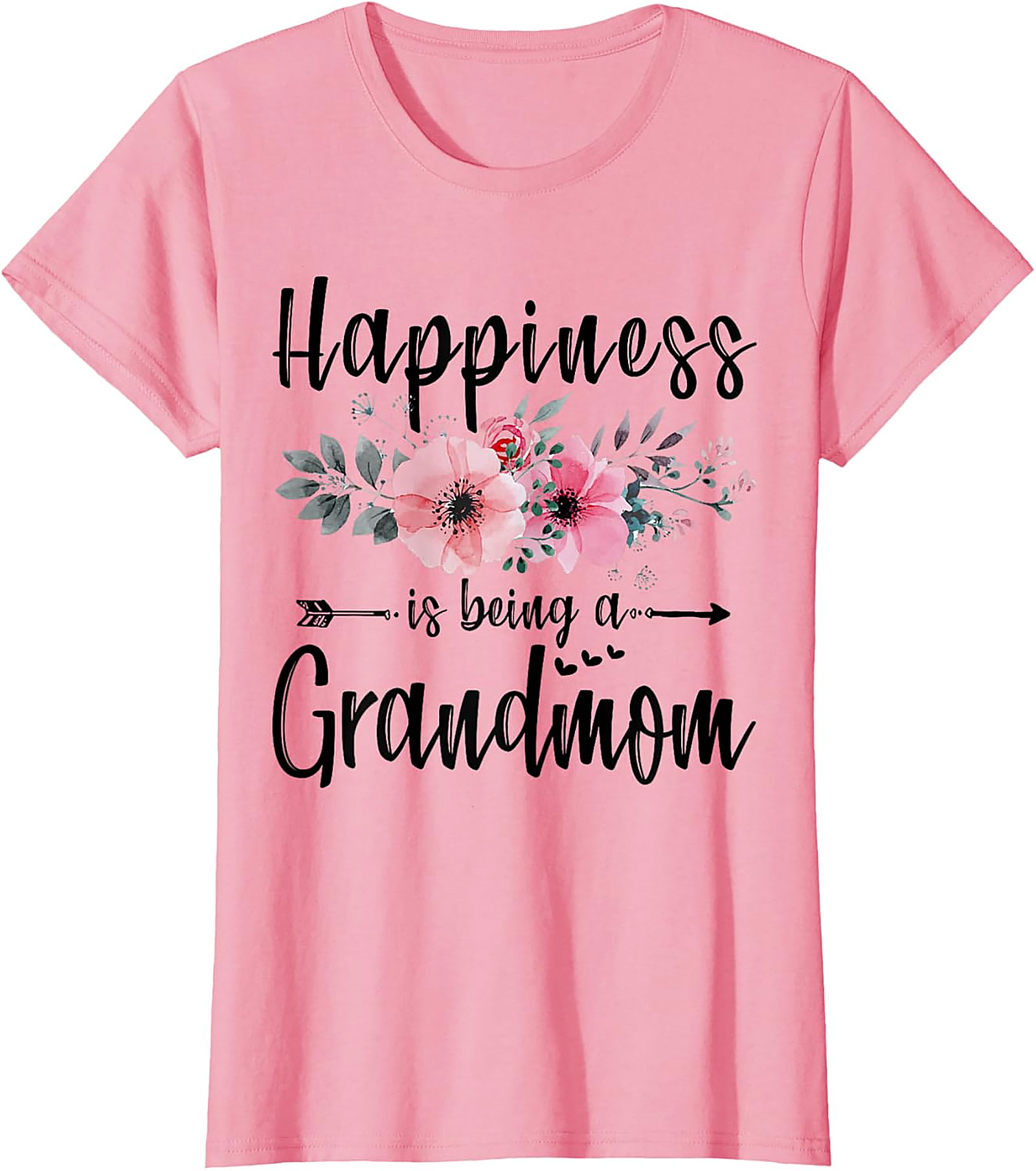 Happiness Is Being A Grandmom T-Shirt | Soft Floral Tee