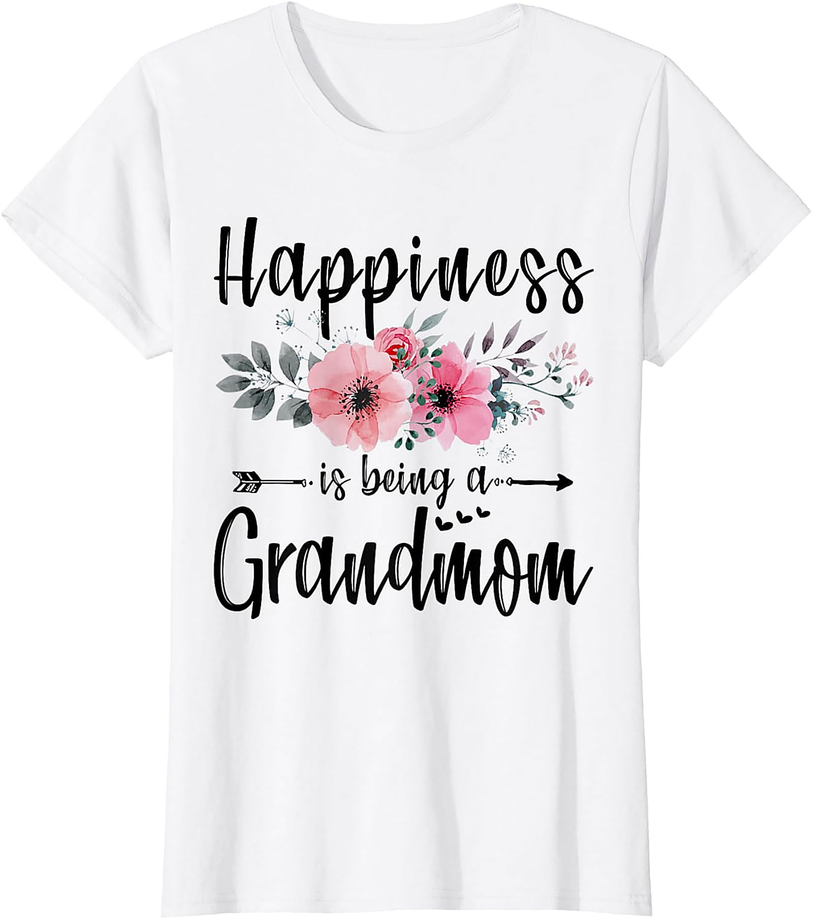 Happiness Is Being A Grandmom T-Shirt | Soft Floral Tee