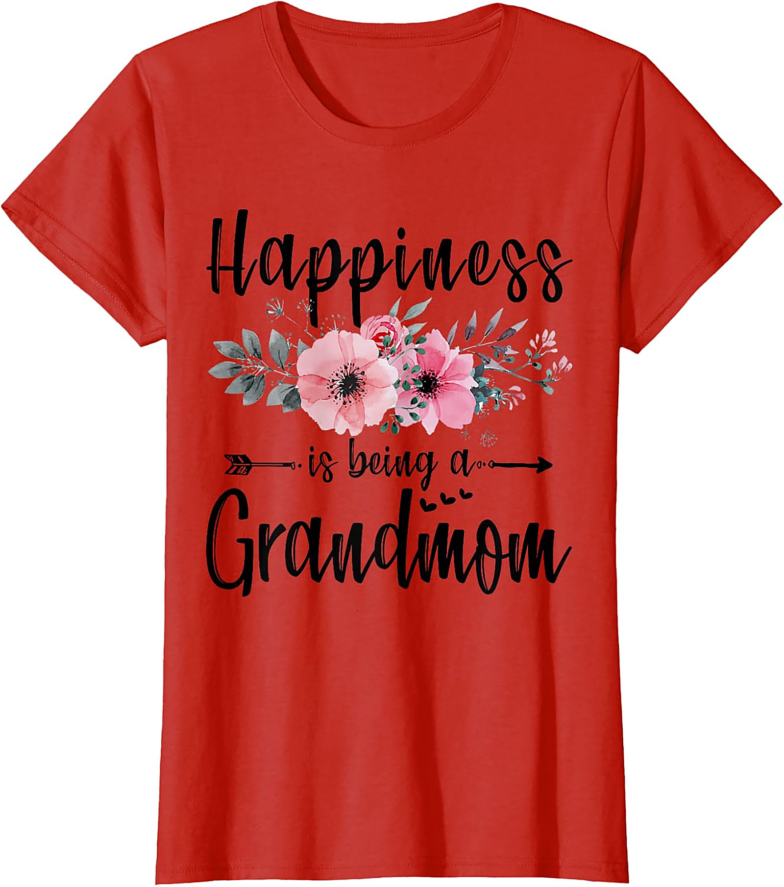 Happiness Is Being A Grandmom T-Shirt | Soft Floral Tee
