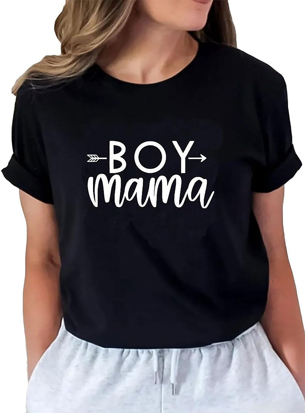 Boy Mama T-shirt | Soft Cotton Graphic Tee for Moms
