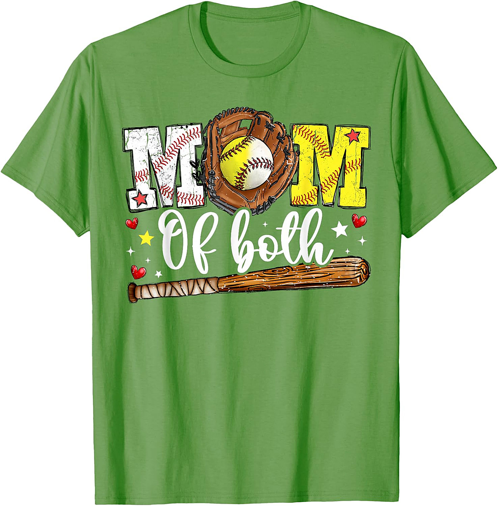 Mom of Both Baseball Softball T-shirt Sports Mom Tee