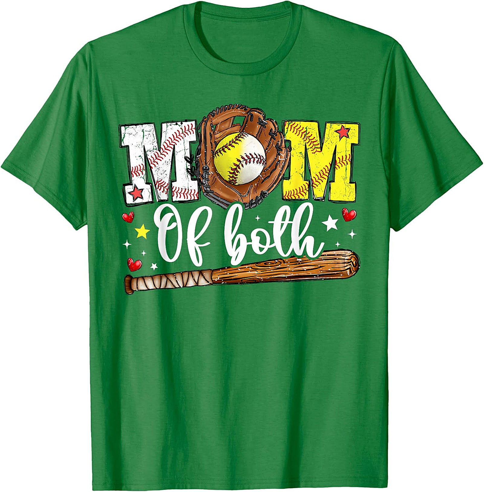 Mom of Both Baseball Softball T-shirt Sports Mom Tee