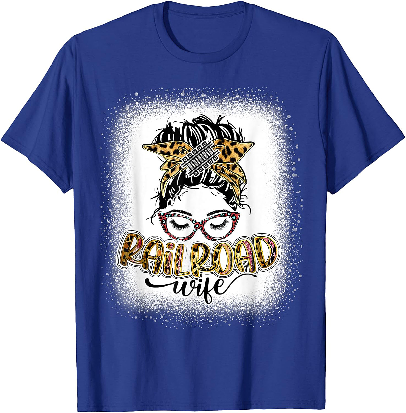 Railroad Wife Messy Bun T-Shirt | Leopard Print Graphic Tee