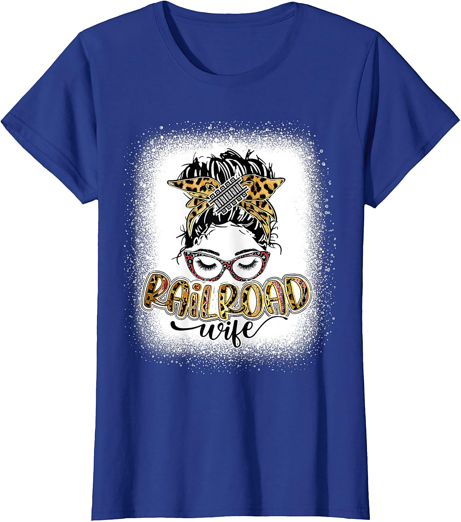 Railroad Wife Messy Bun T-Shirt | Leopard Print Graphic Tee